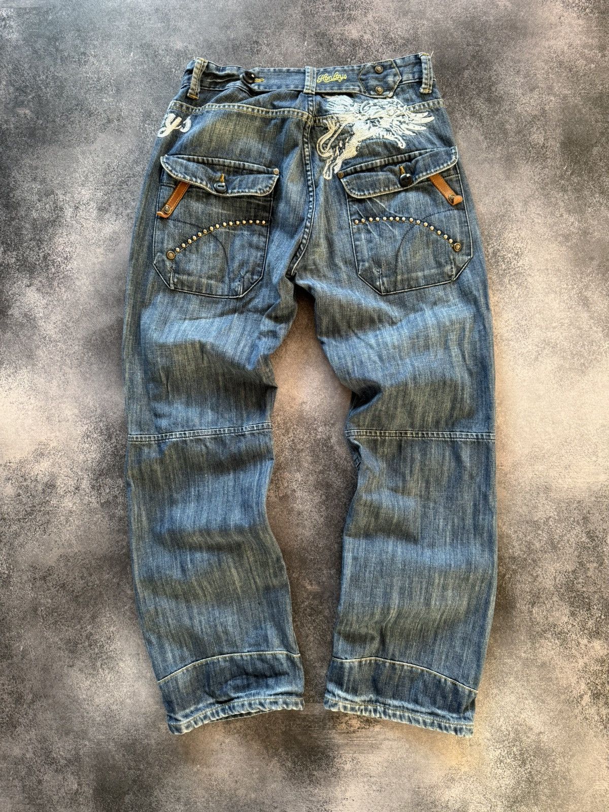 Hysteric Glamour Vintage Rick Owens Junya Watanabe Style Baggy Washed Jeans Size US 31 - 1 Thumbnail