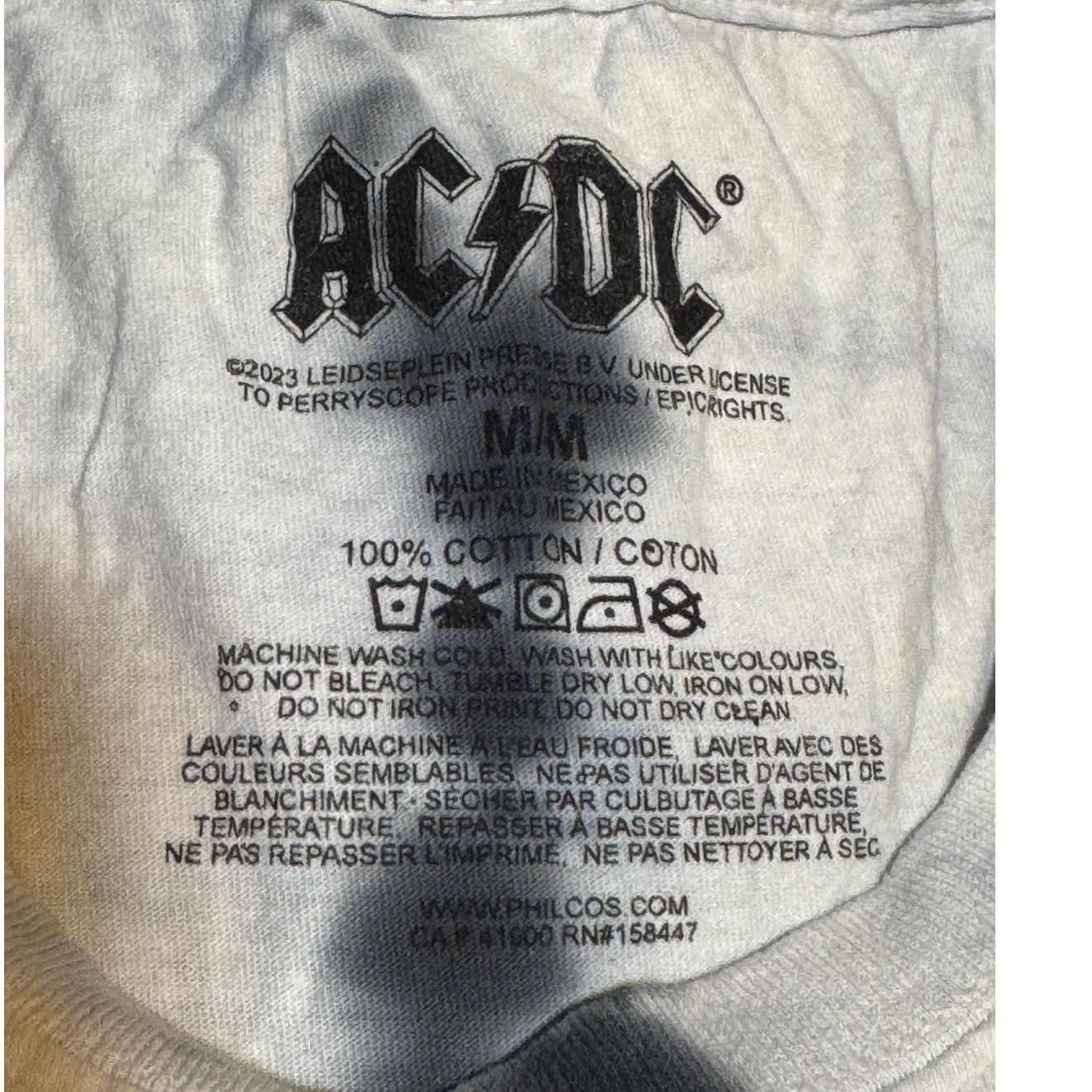 Other ACDC Back in Black Band T-Shirt Tie Dye Black White Medium Size L / US 10 / IT 46 - 4 Thumbnail
