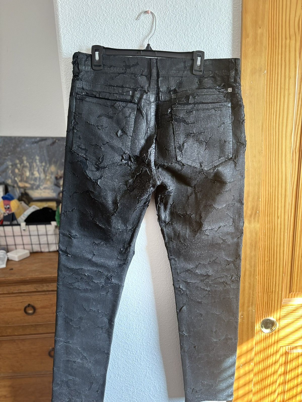Givenchy GIVENCHY CRACKED SLIM FIT 5 POCKET TROUSERS Size US 34 / EU 50 - 2 Thumbnail