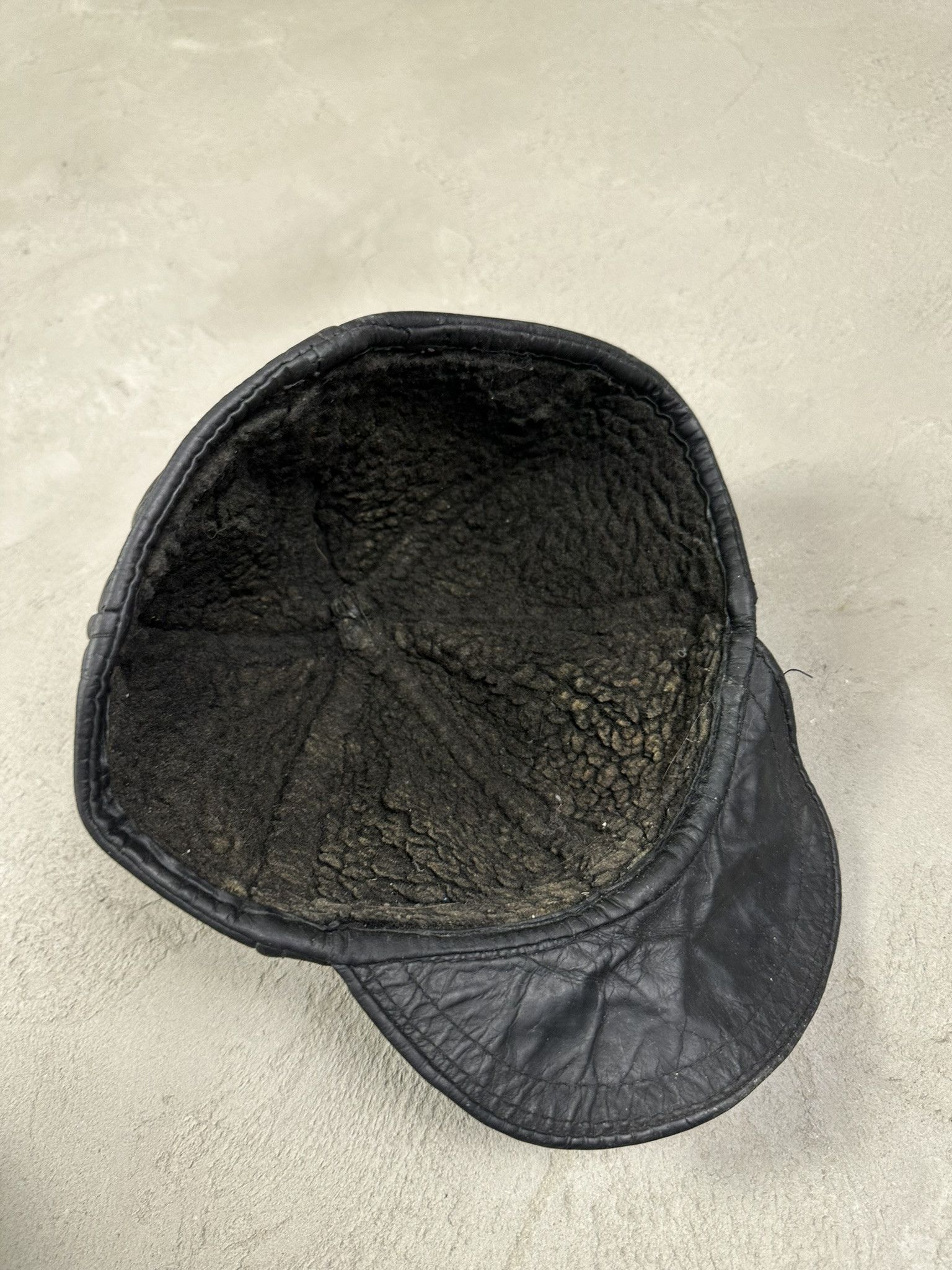 Genuine Leather 80s Vintage Leather Kanye Style Cap Size ONE SIZE - 4 Thumbnail