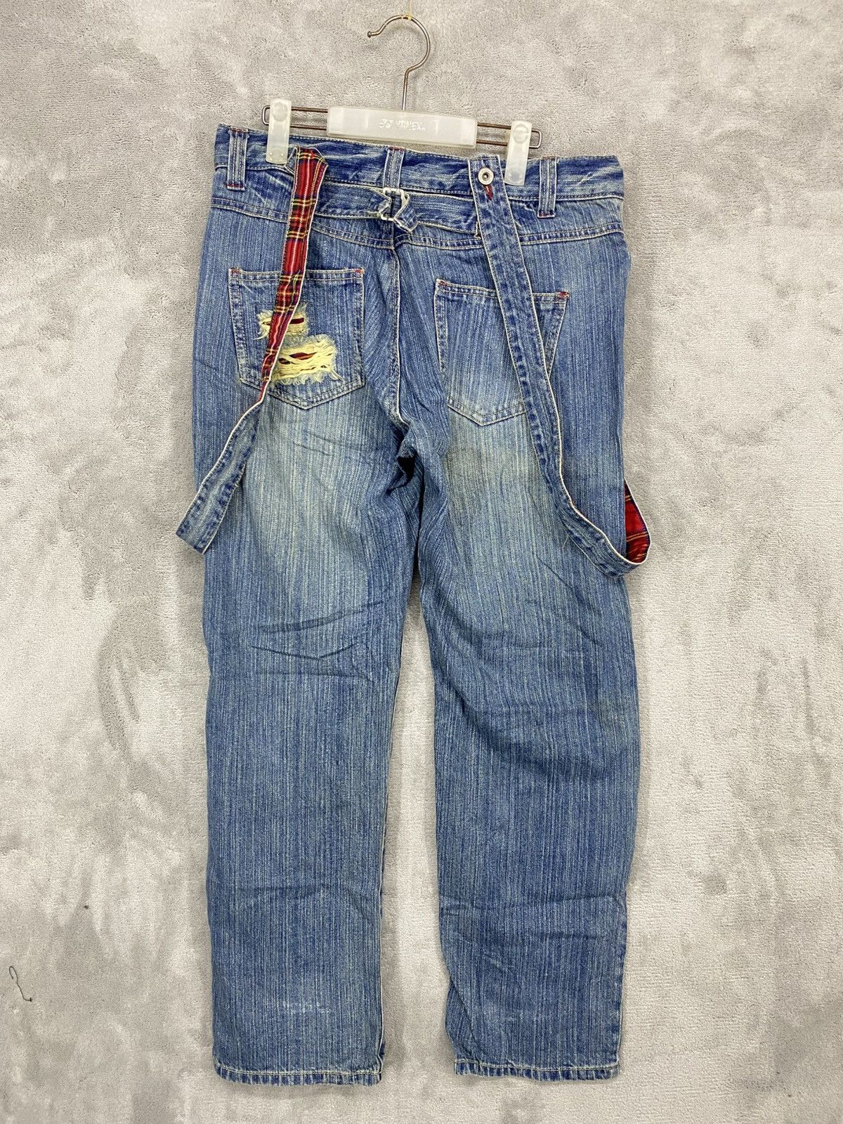 If Six Was Nine VINTAGE CLEF DE SOL DENIM PATCHWORK SUSPENDED BELT PUNK Size US 32 / EU 48 - 2 Thumbnail