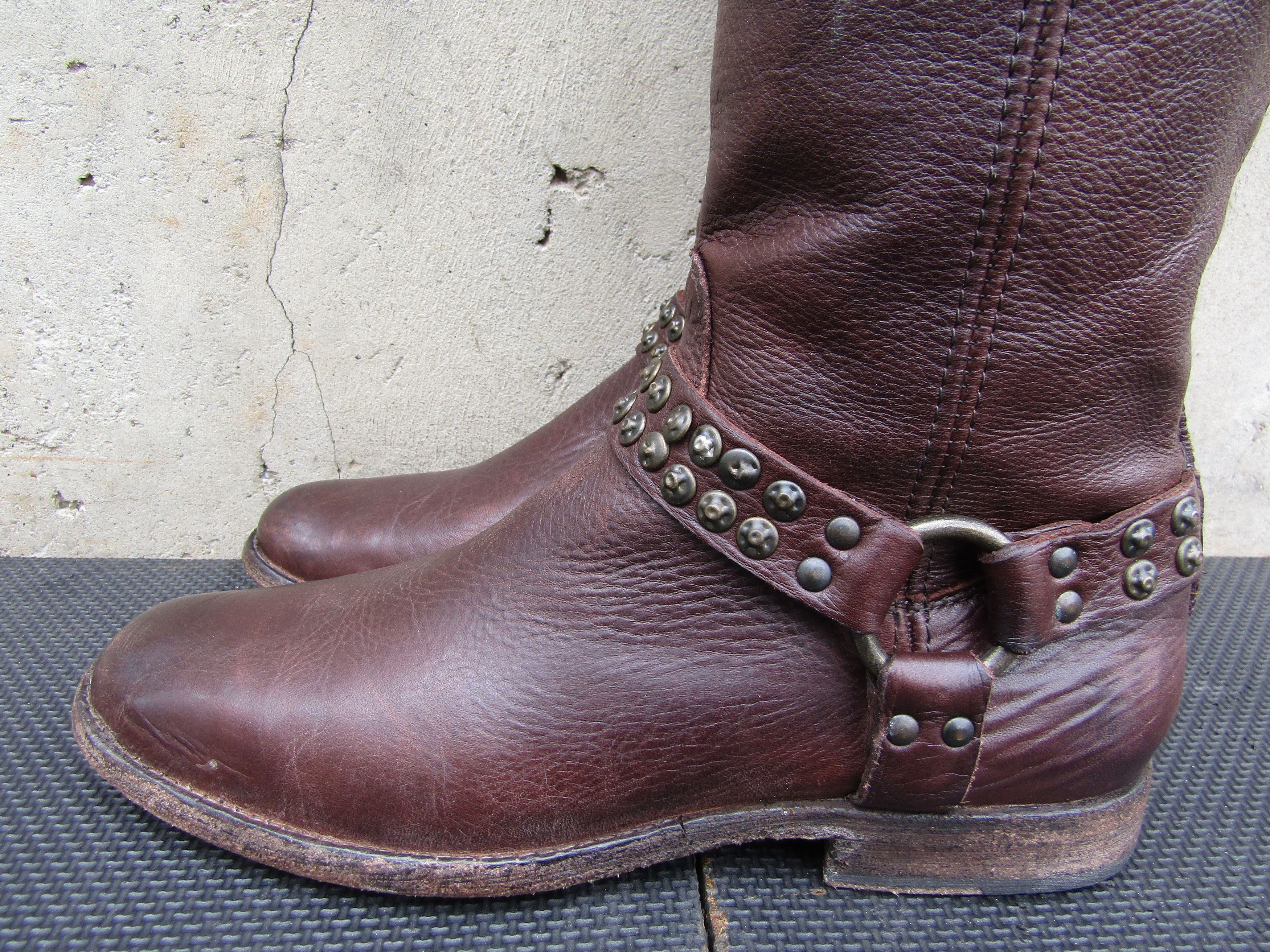 Frye FRYE Phillip Studded Tall Riding Cognac Harness Zip Size US 10 / IT 40 - 10 Thumbnail