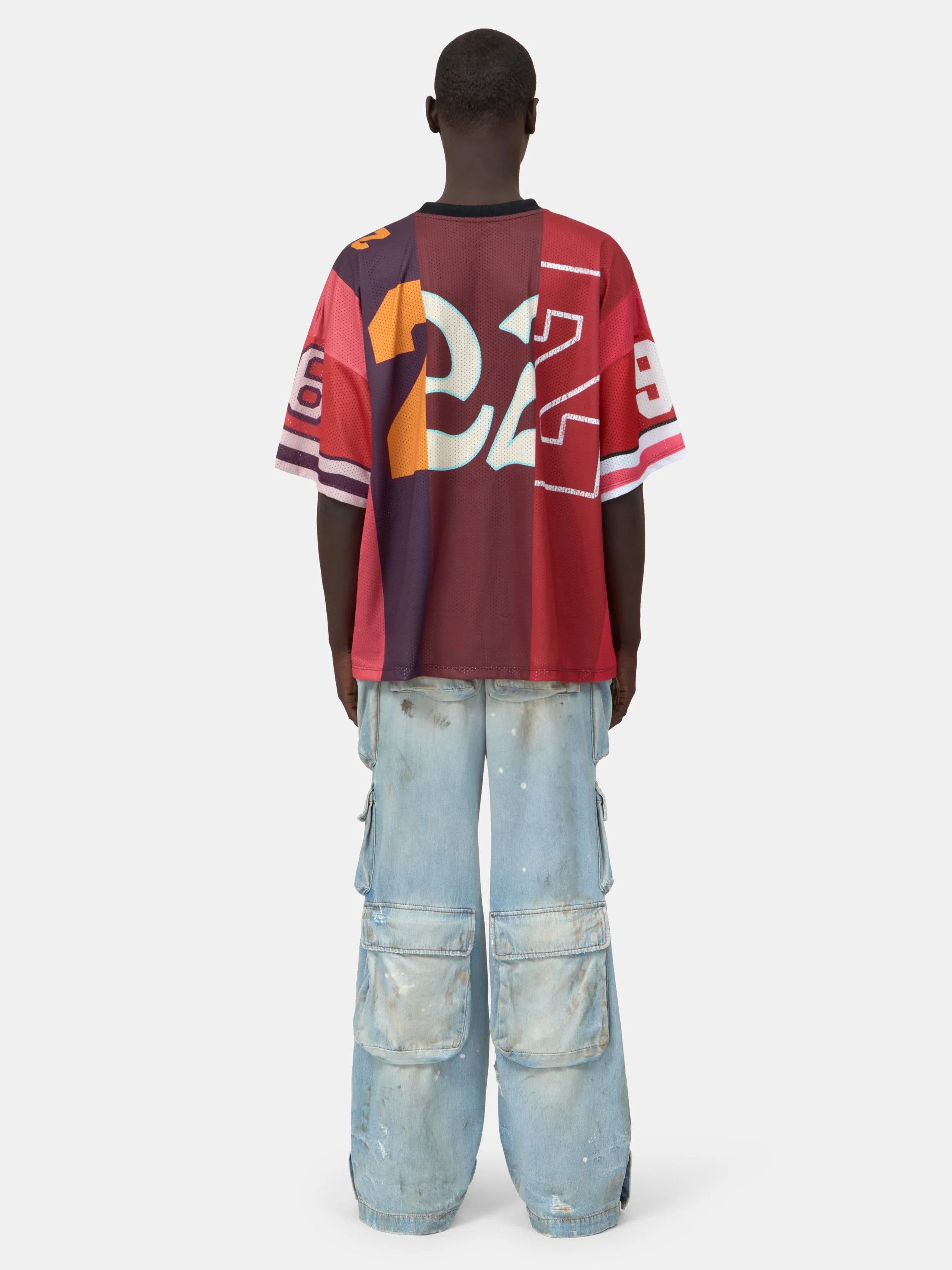 Amiri os11x0326 Spliced Oversized Mesh T-Shirt in Multicolor Size US M / EU 48-50 / 2 - 4 Thumbnail
