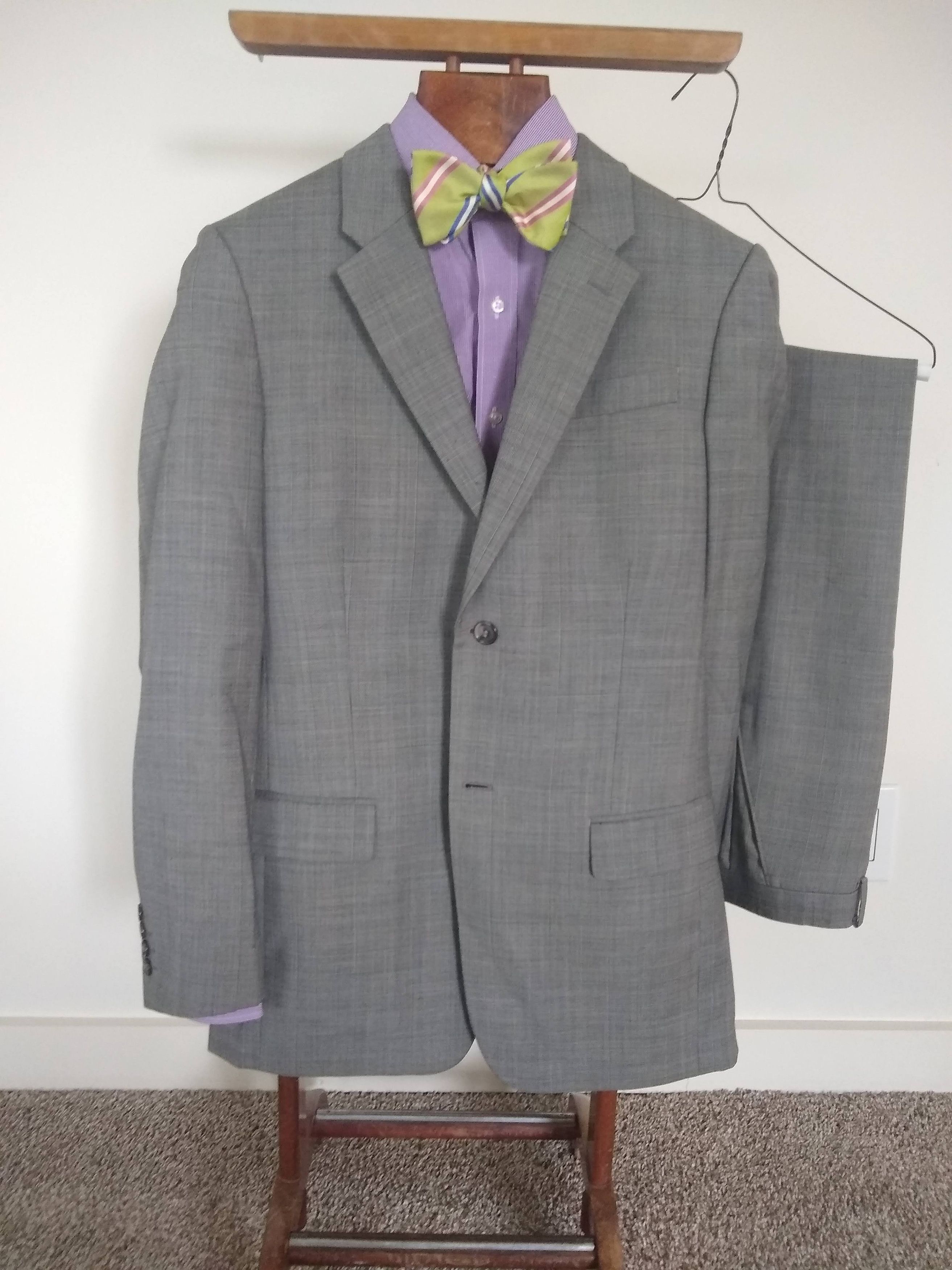 Calvin Klein Gray Crosshatch Suit Size 38R - 1 Thumbnail