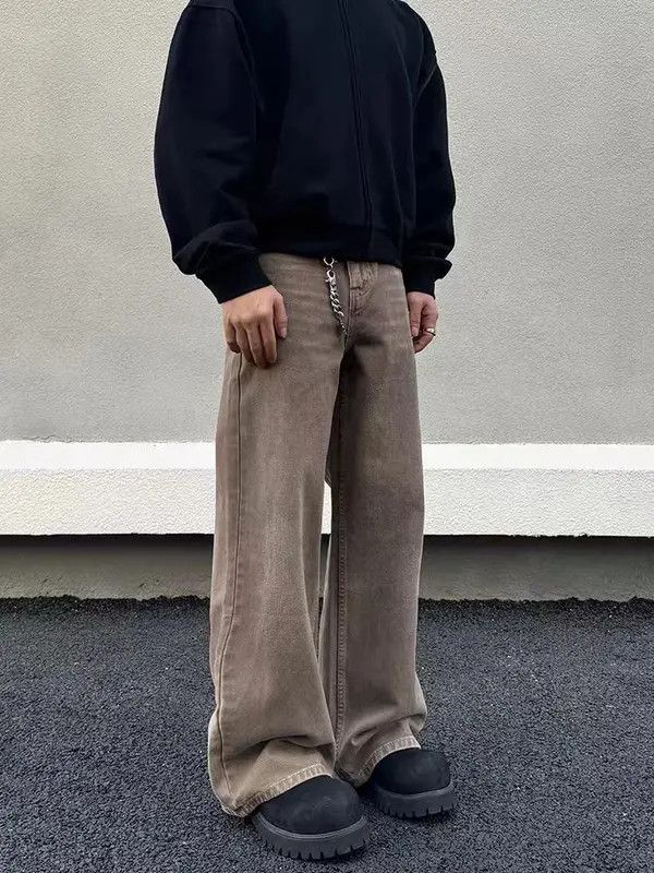 Japanese Brand Street Vintage Washed Loose Micro Flare Brown Jeans Size US 32 / EU 48 - 2 Thumbnail