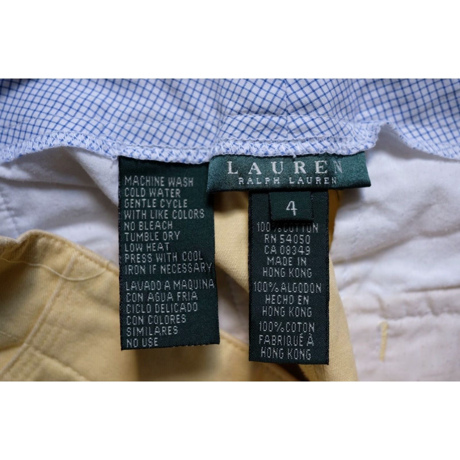 Polo Ralph Lauren VINTAGE Polo Ralph Lauren CHINO Shorts 90s Y2K Yellow 6" 100% Cotton SZ 4 Mens Regular Mid Rise 28" Waist Inseam 6" Slas h Pockets Easy Care Size US S / EU 44-46 / 1 - 5 Thumbnail