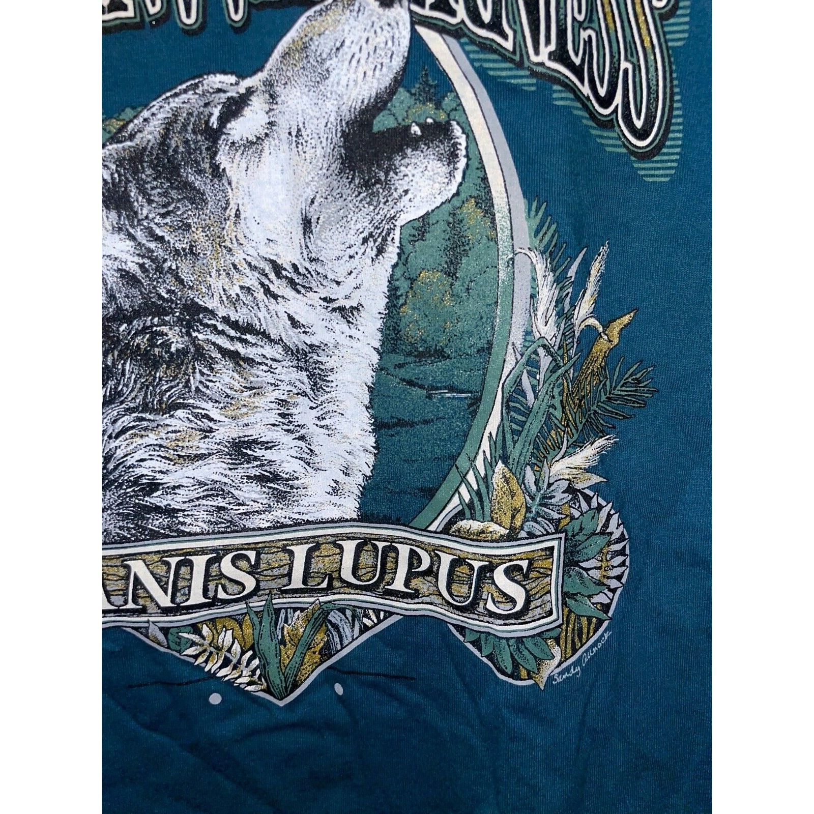 Jerzees Vintage Utah Wolf Shirt Dinosaur Monument Tee VTG 90s Medium Size US M / EU 48-50 / 2 - 9 Thumbnail