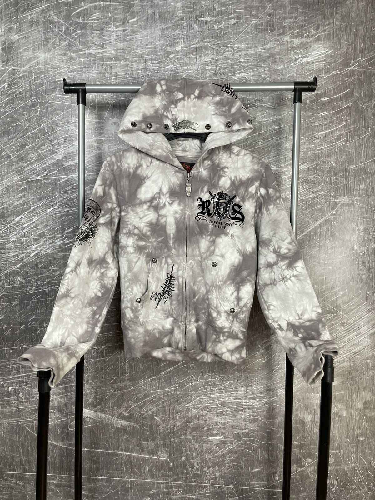 20471120 × Affliction × Japanese Brand Rebel Spirit Y2K Zip Hoodie Affliction Chrome hearts Style Size US M / EU 48-50 / 2 - 1 Thumbnail