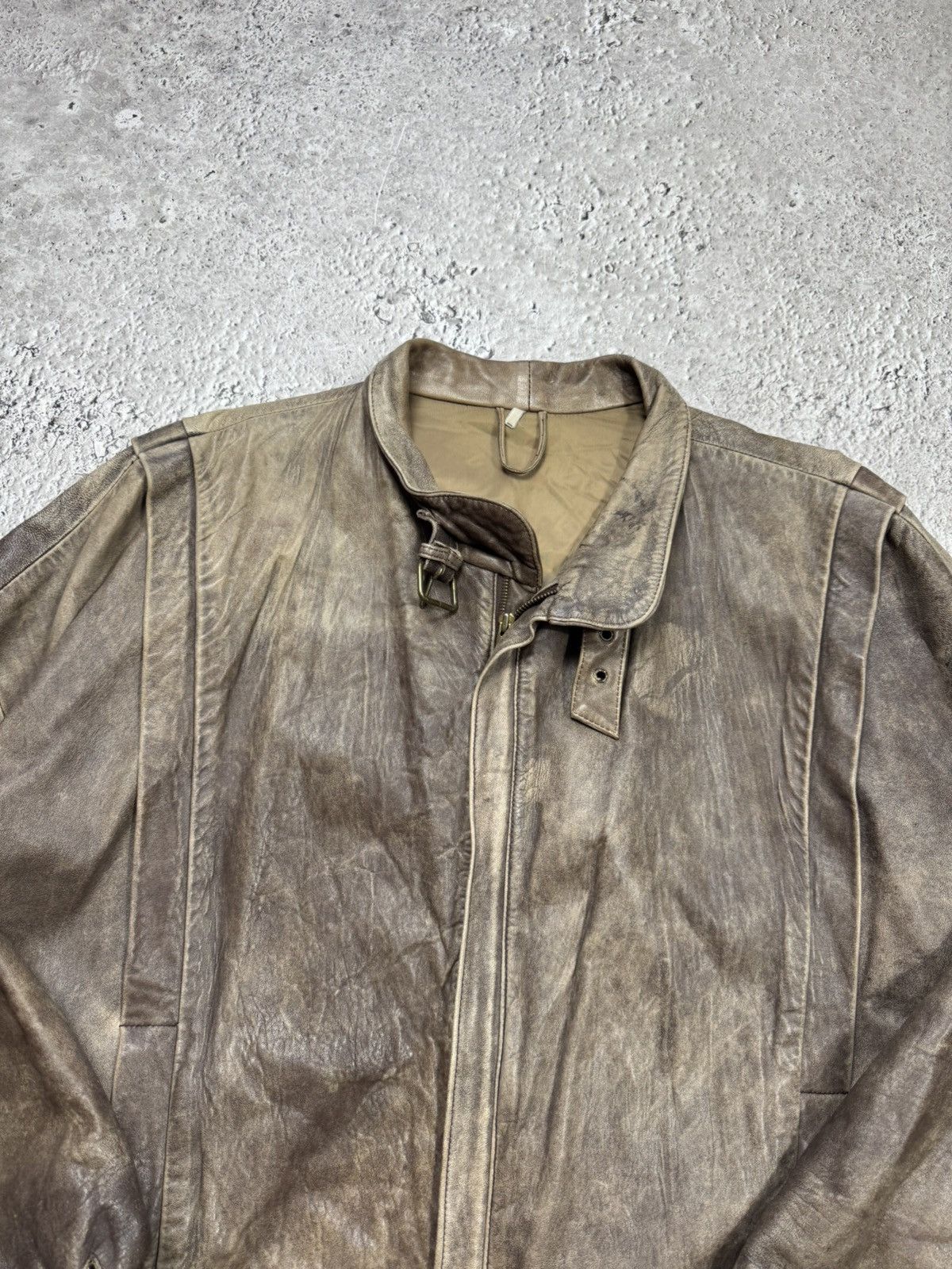 Leather Vintage Distressed Brown Leather Bomber Biker Jacket L/XL Size US L / EU 52-54 / 3 - 4 Thumbnail
