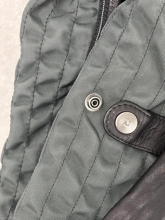 Armani 2000s Armani Hybrid Black & Green Leather Biker Jacket Size US M / EU 48-50 / 2 - 11 Thumbnail
