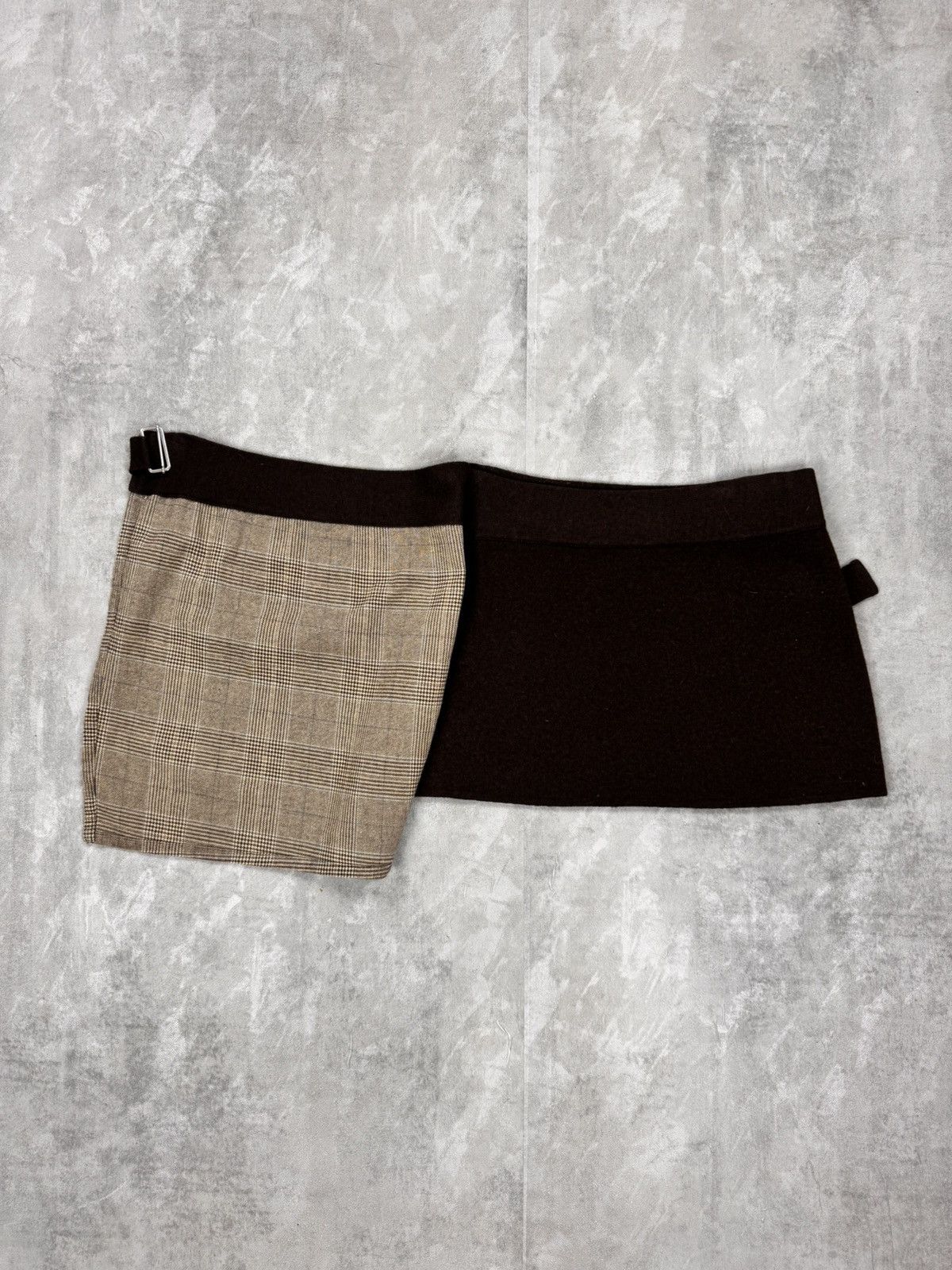 United Colors Of Benetton United colors of Benetton wool wrap mini skirt checkered Size 28" / US 6 / IT 42 - 4 Thumbnail