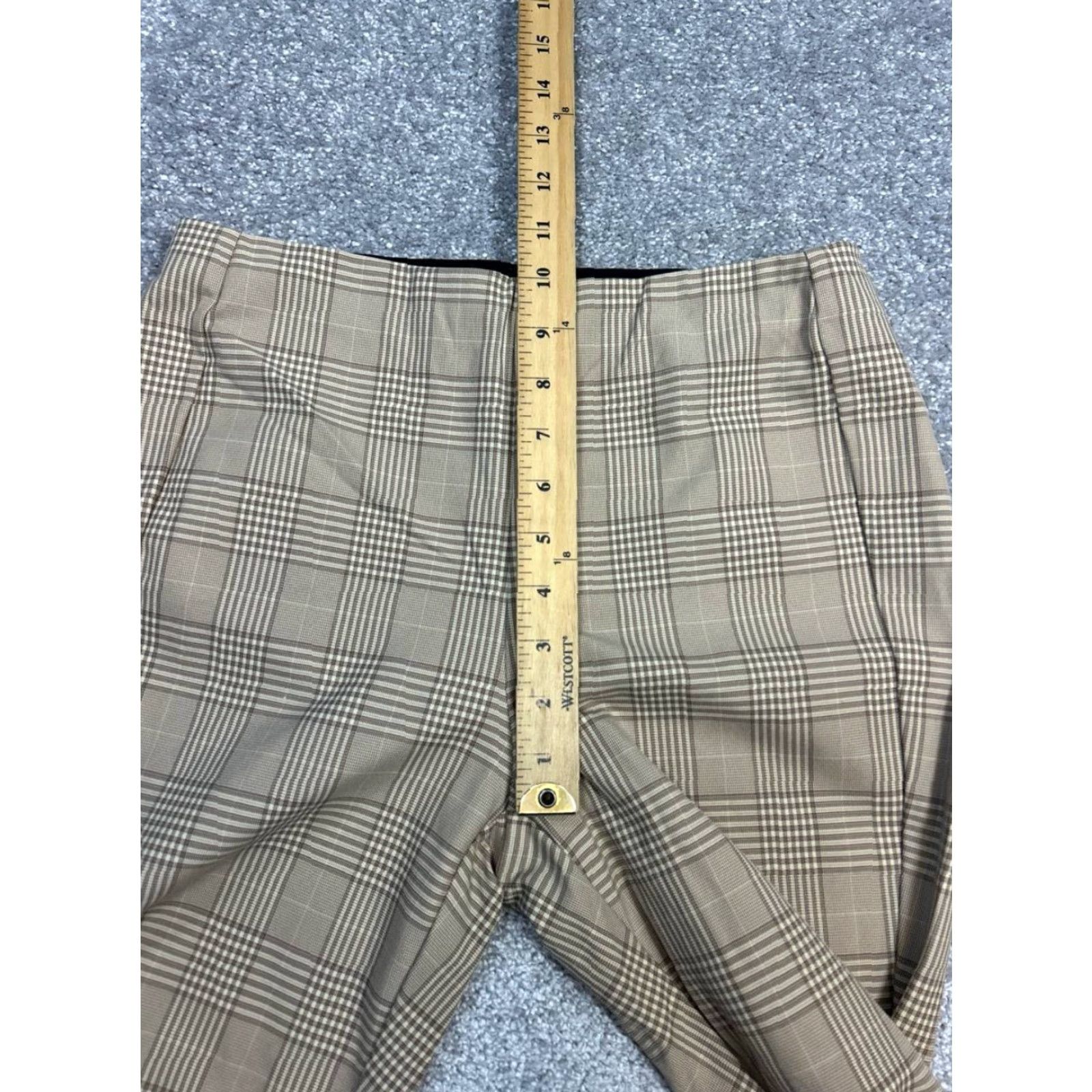 Rag & Bone rag & bone Pants Women 6 Brown Glen Plaid Stretch High Rise Back Zip Tapered Leg Size 28" / US 6 / IT 42 - 4 Thumbnail