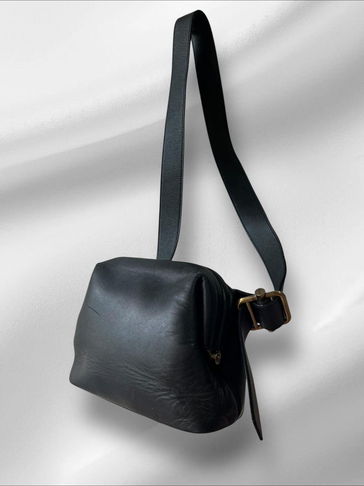 Osoi Mini Brot Black Leather Crossbody Bag, Men's