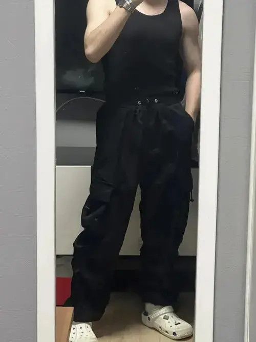 Japanese Brand Cargo Pants Multi-pocket With Elastic Size US 32 / EU 48 - 2 Thumbnail