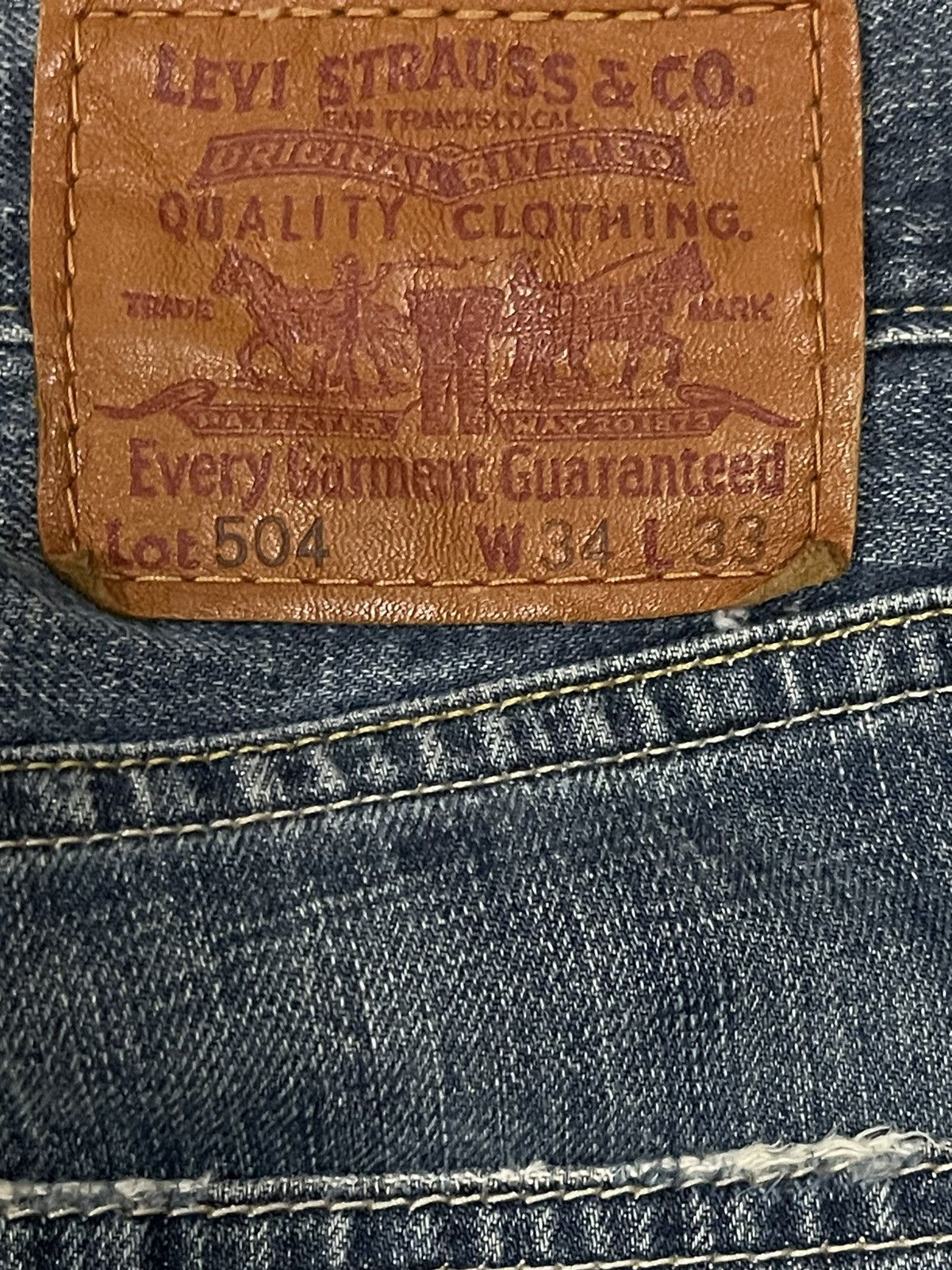 Levi's Vintage 90s Levis 504 Faded Wash Distress Baggy Jeans Size US 35 - 9 Thumbnail