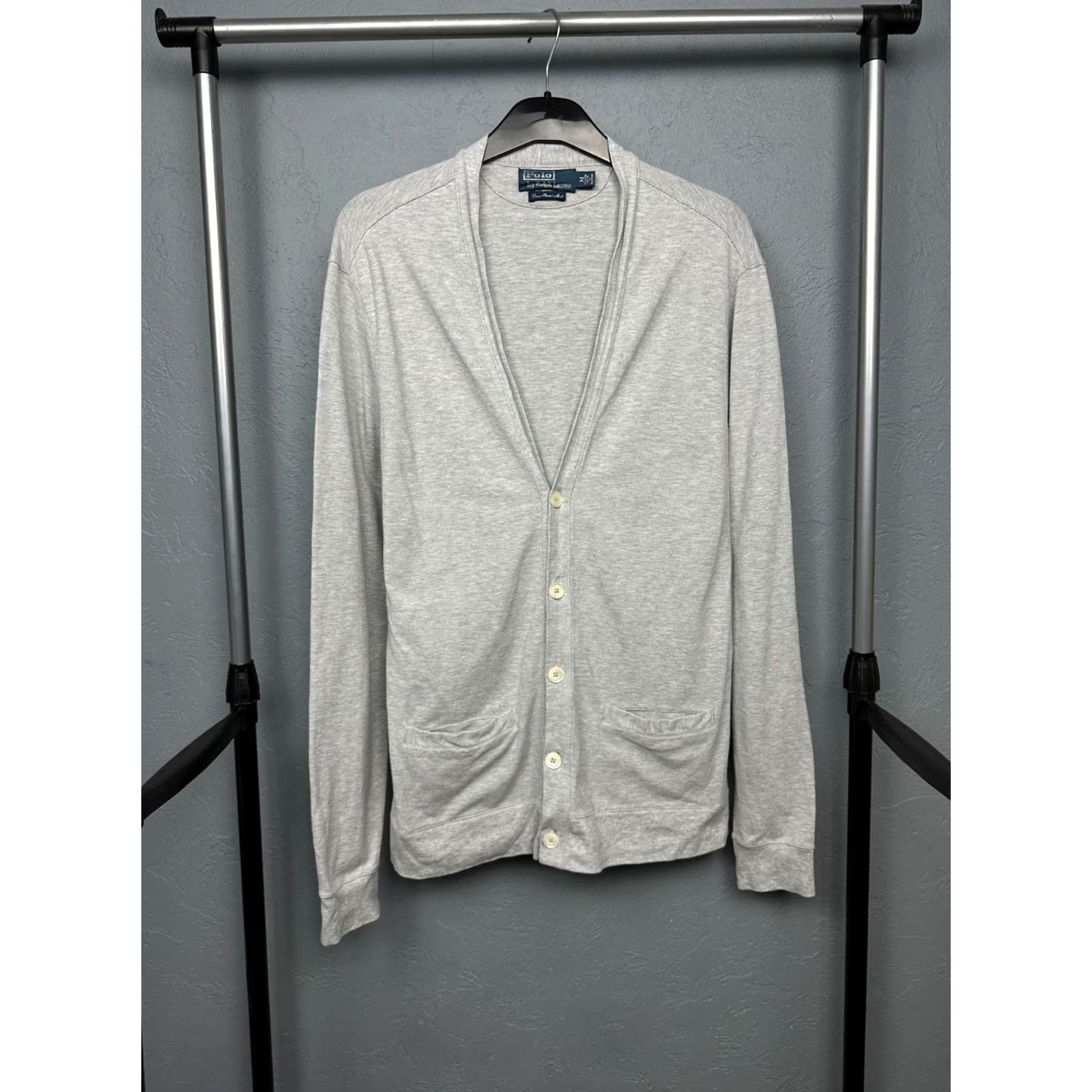 Polo Ralph Lauren VINTAGE Polo Ralph Lauren Mens Cardigan Sweater M Gray Cotton Knit Button Size US M / EU 48-50 / 2 - 2 Thumbnail