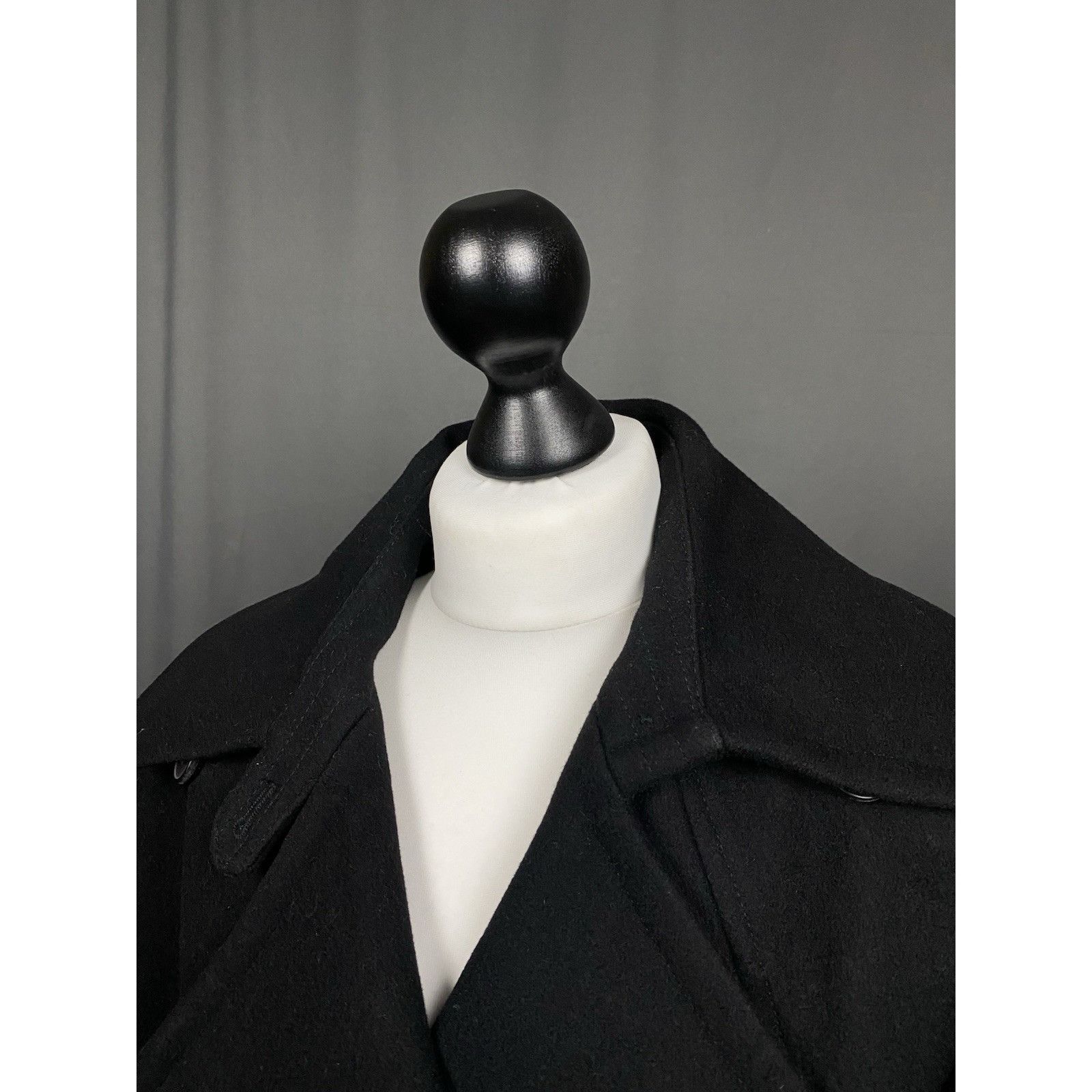 Dries Van Noten Dries Van Noten Women's Black Wool Double Breasted Pea Coat Size S / US 4 / IT 40 - 4 Thumbnail