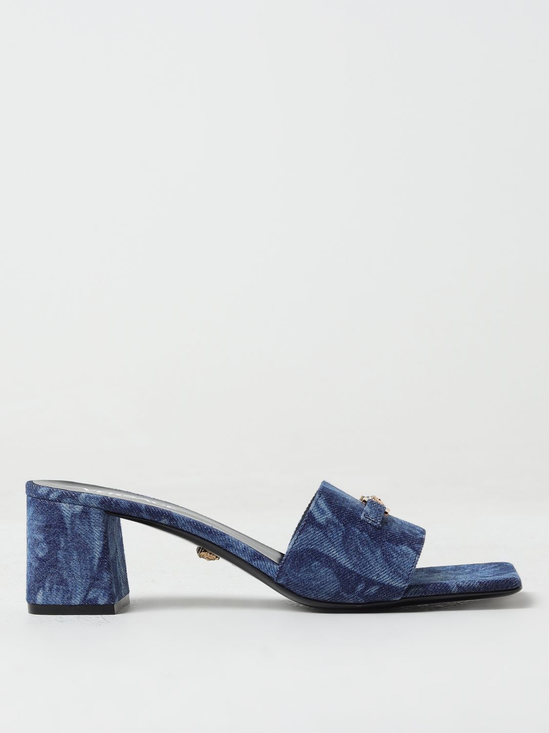 image of Versace Heel Shoesed Sandals Woman Denim, Women's (Size 8)