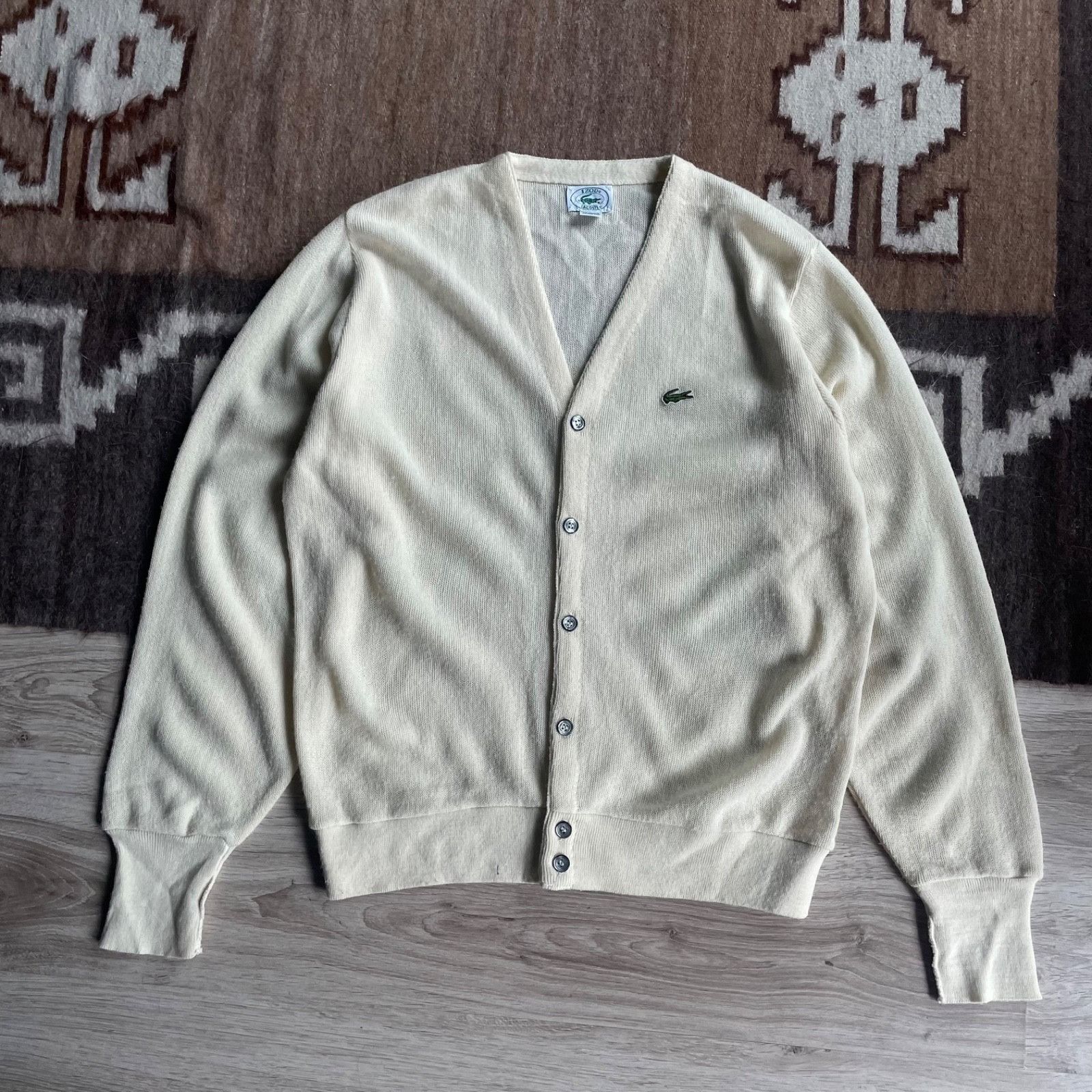 Lacoste Lacoste USA Made Vintage Acrylic Cardigan Sweater 9322AC Size US L / EU 52-54 / 3 - 2 Thumbnail