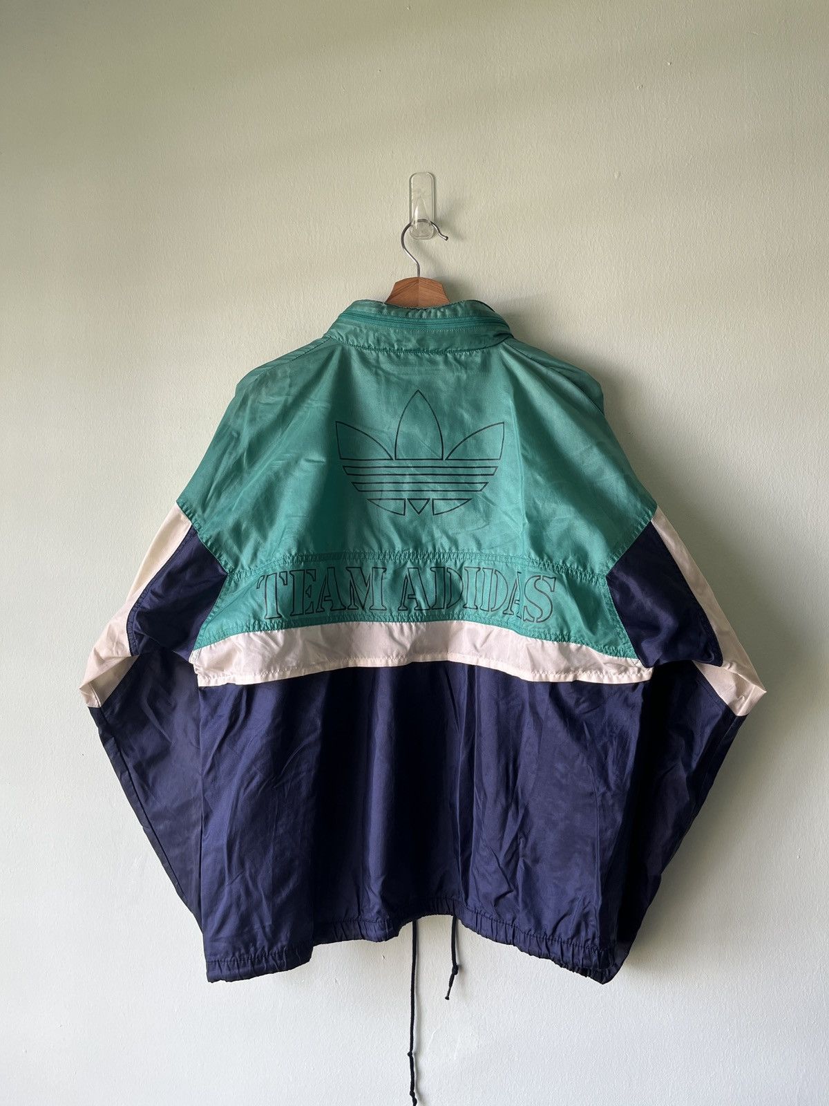 Adidas × Vintage Vintage Team Adidas Big Logo Windbreaker Size US L / EU 52-54 / 3 - 6 Thumbnail