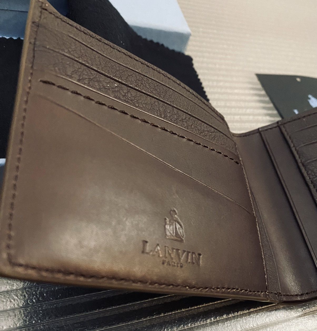 Lanvin Lanvin Paris taurillion leather contrast billfold wallet NEW Size ONE SIZE - 2 Thumbnail