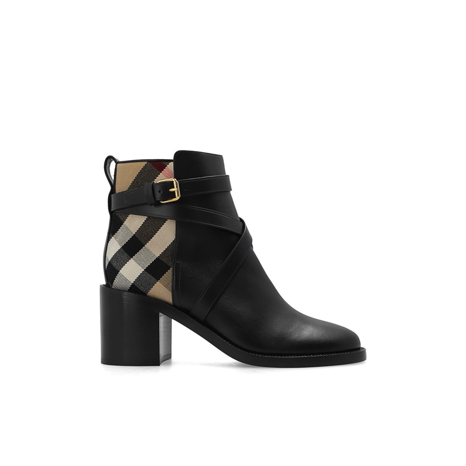 BURBERRY New Pryle Black Leather 80mm Heel Boots New & Authe
