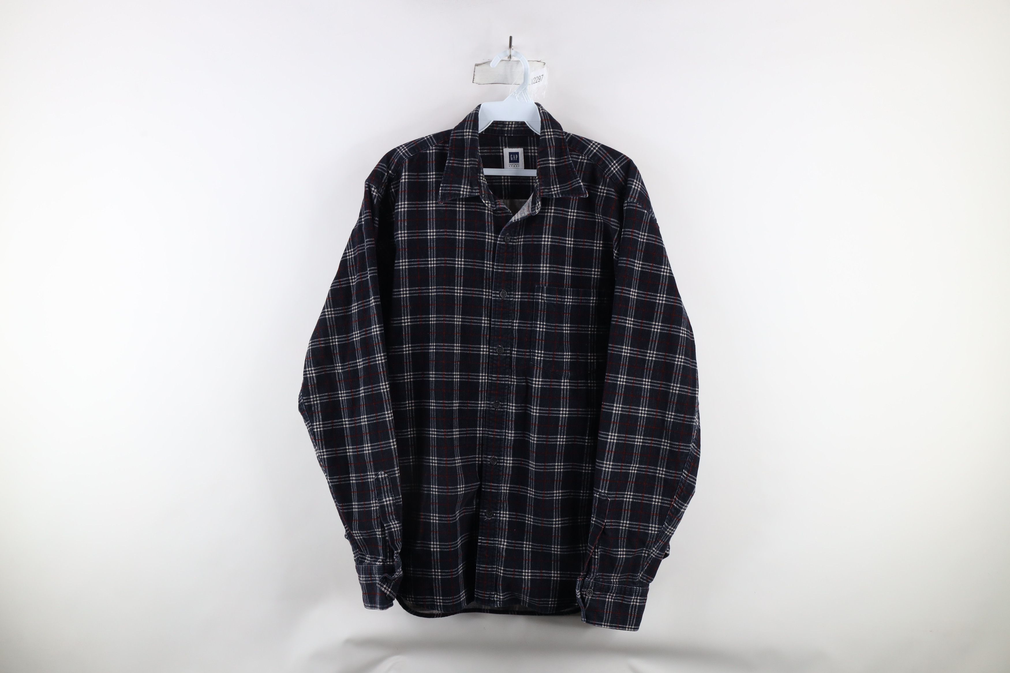 Gap × Vintage Vintage Y2K 2002 Gap Heavyweight Corduroy Button Shirt Plaid Size US L / EU 52-54 / 3 - 1 Thumbnail
