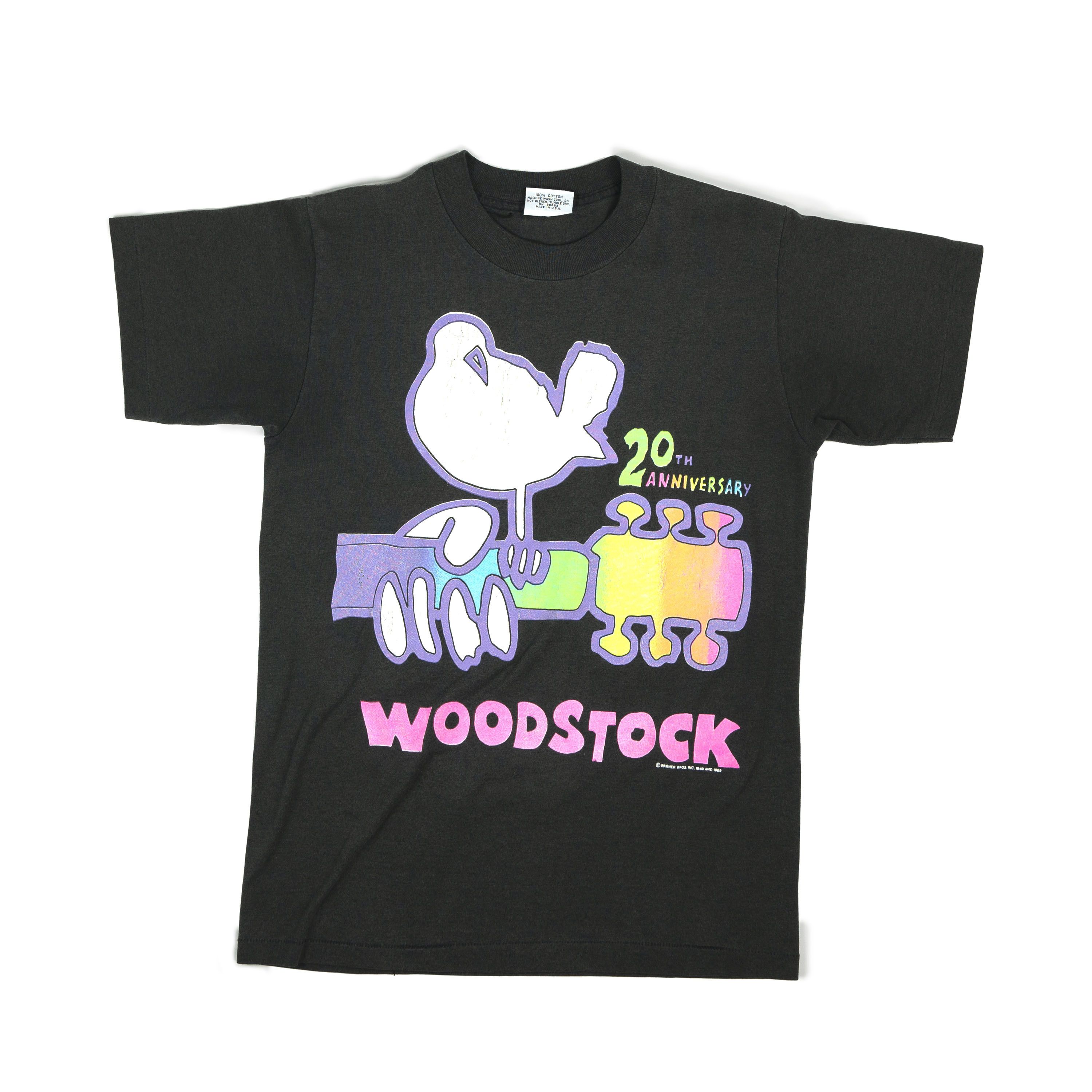 Band Tees × Vintage Vintage 1990's 20th Anniversary Woodstock Tee Shirt Size US M / EU 48-50 / 2 - 1 Thumbnail