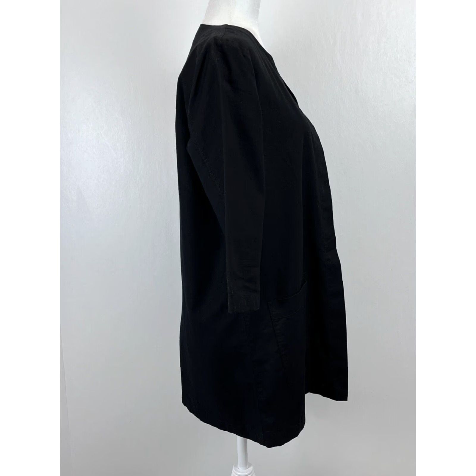 Eileen Fisher VINTAGE Eileen Fisher Cotton Open Front Jacket Womens XS Black Minimalist Classic Size XS / US 0-2 / IT 36-38 - 4 Thumbnail