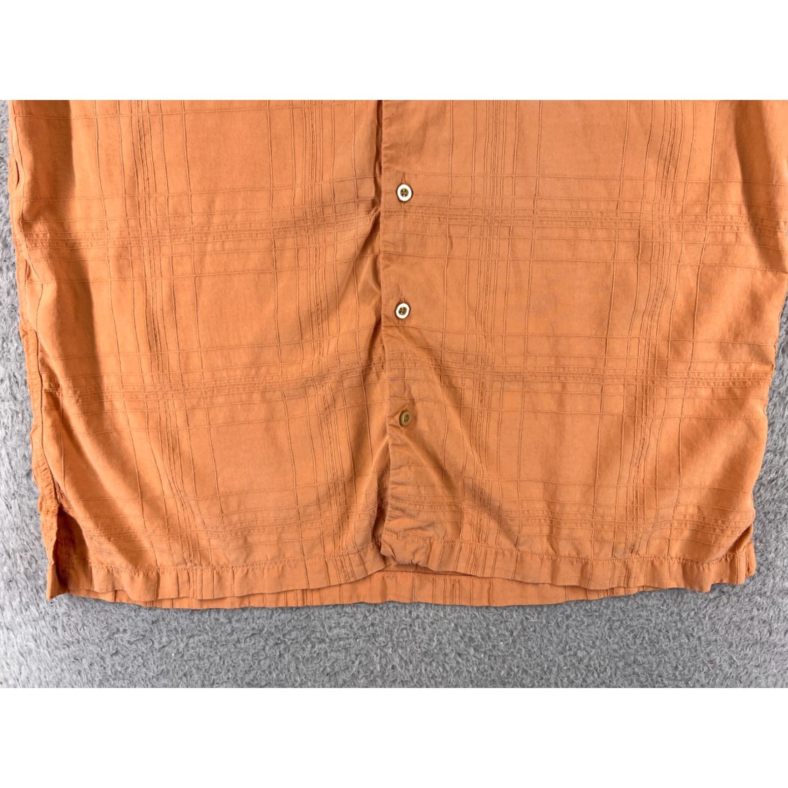 Tommy Bahama Tommy Bahama Shirt Men Large Orange Geometric Hawaiian Silk Button-Up Short Sleeve Shirt Crew Neck Collared Resort Beach Size US L / EU 52-54 / 3 - 5 Thumbnail