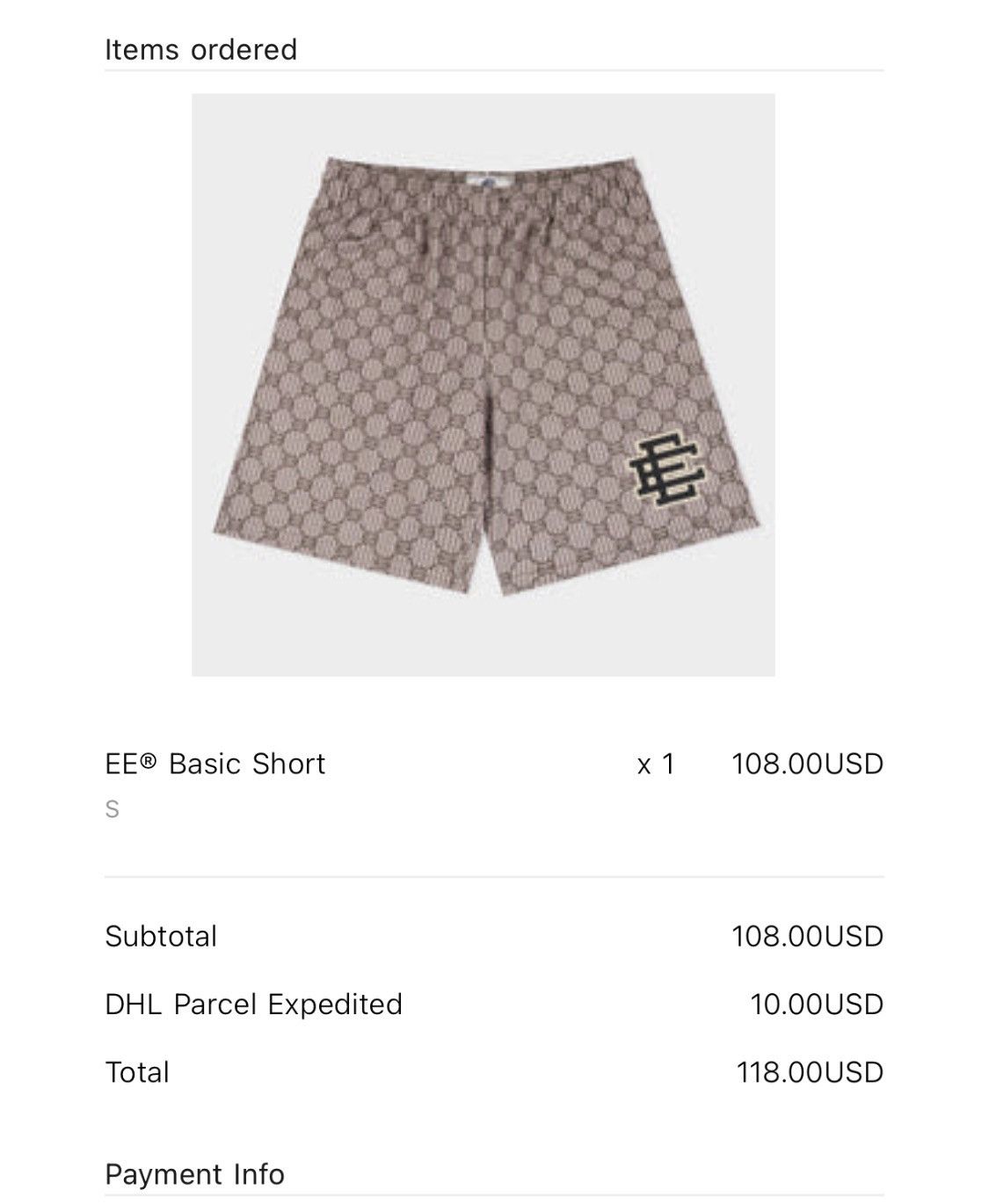 Eric Emanuel Eric Emanuel EE Print Gucci Basic Shorts Beige Black Small Size US 30 / EU 46 - 10 Thumbnail