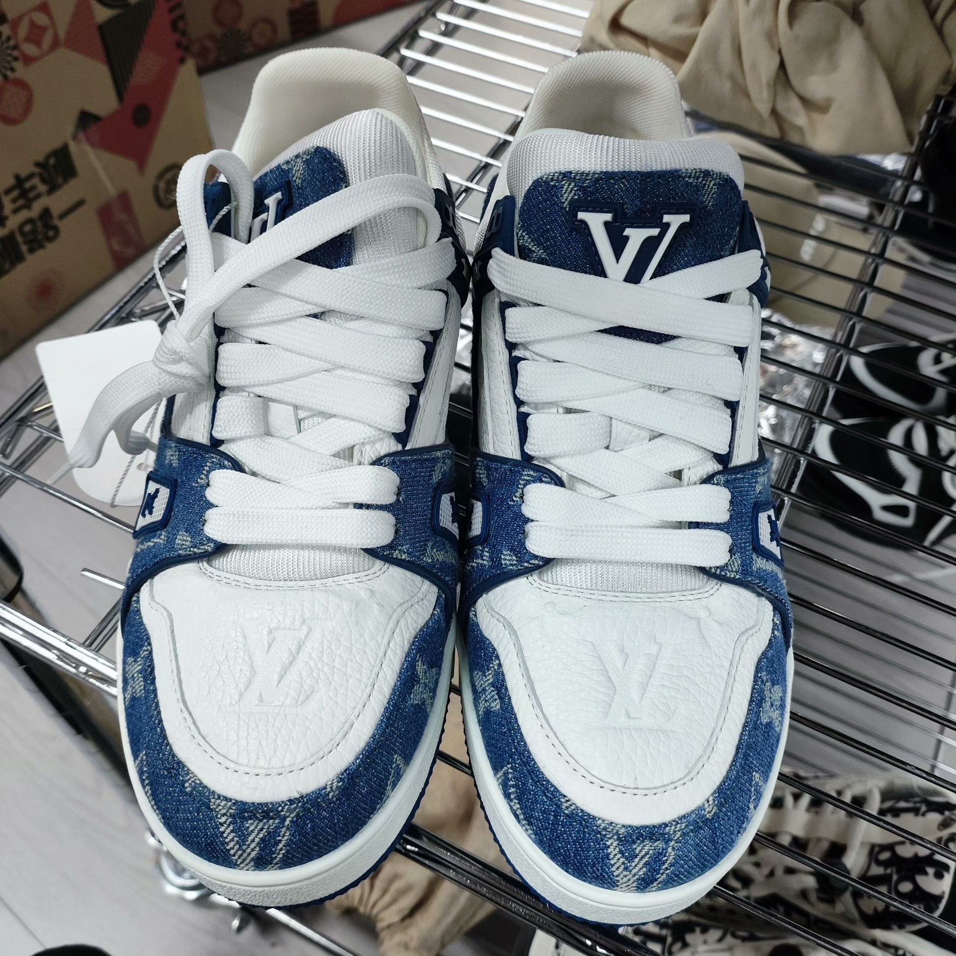 Louis Vuitton Louis Vuitton Denim Blue Lowtop Sneakers 37 Women Size US 6.5 / IT 36.5 - 1 Thumbnail