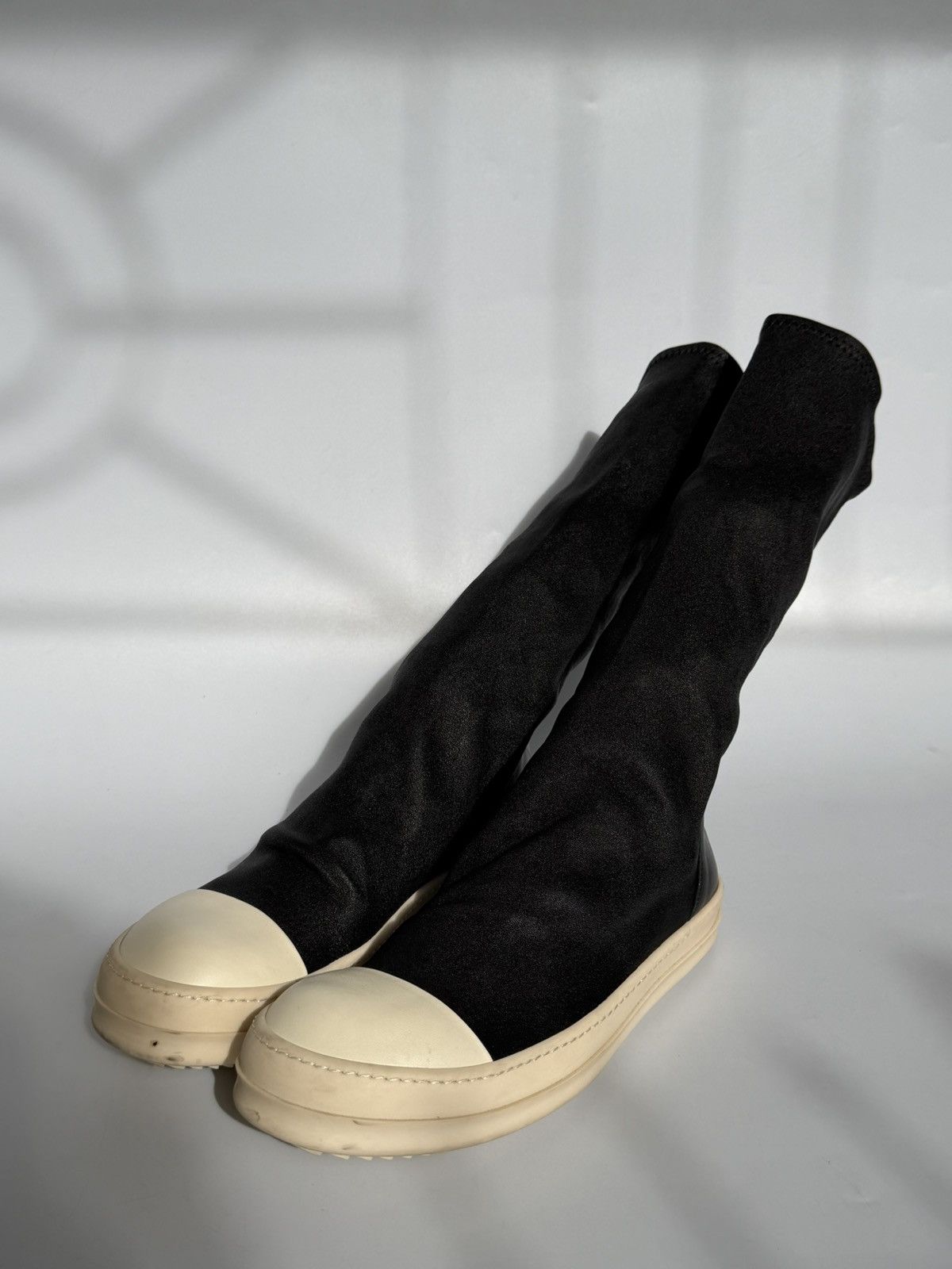 Rick Owens Rick Owens Black Stretched Fabric Sock Boots Size US 9 / EU 42 - 2 Thumbnail