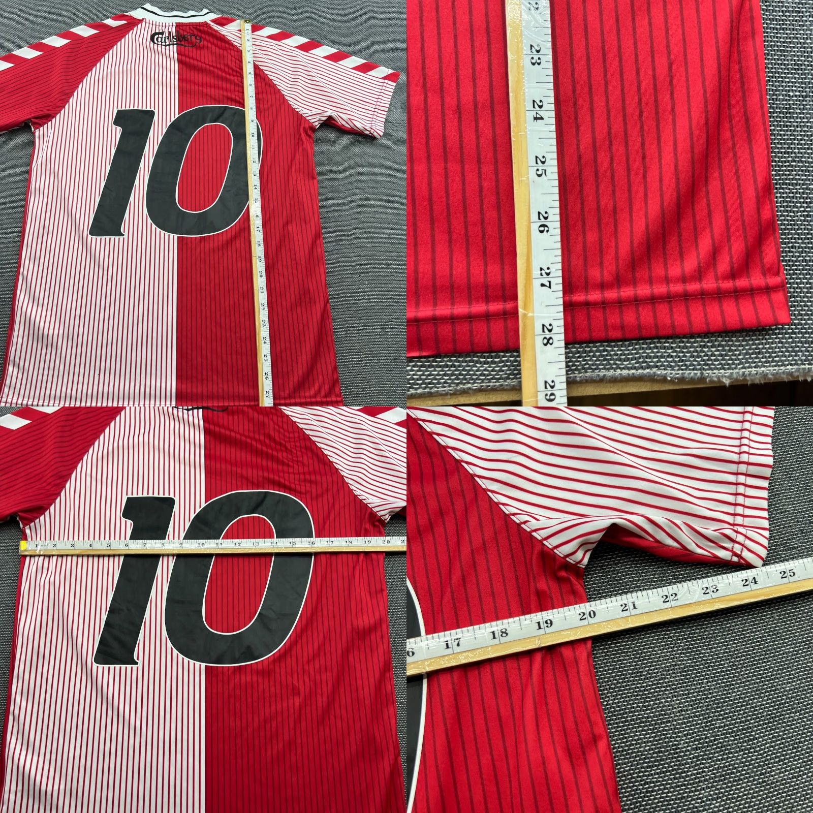 Hummel Hummel Denmark Jersey Football Medium M Multicolor 1986 10 Elkjaer #10 Retro Jersey Sports Shirt Mens Size US M / EU 48-50 / 2 - 8 Thumbnail