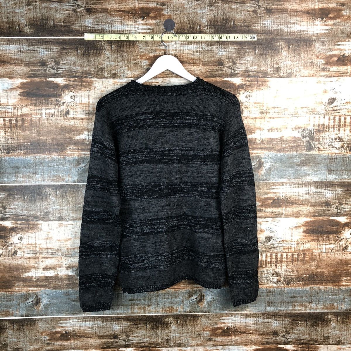 Homespun Knitwear × Japanese Brand Fonani Black vintage stripe Knitwear #A1789 Size US M / EU 48-50 / 2 - 12 Thumbnail