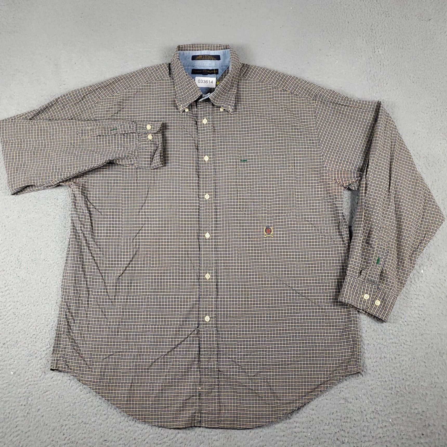 Tommy Hilfiger Tommy Hilfiger Shirt Mens XL Blue Beige Plaid Button-Up Long Sleeve Casual Business Formal 80s 90s Preppy Mens Size US XL / EU 56 / 4 - 3 Thumbnail