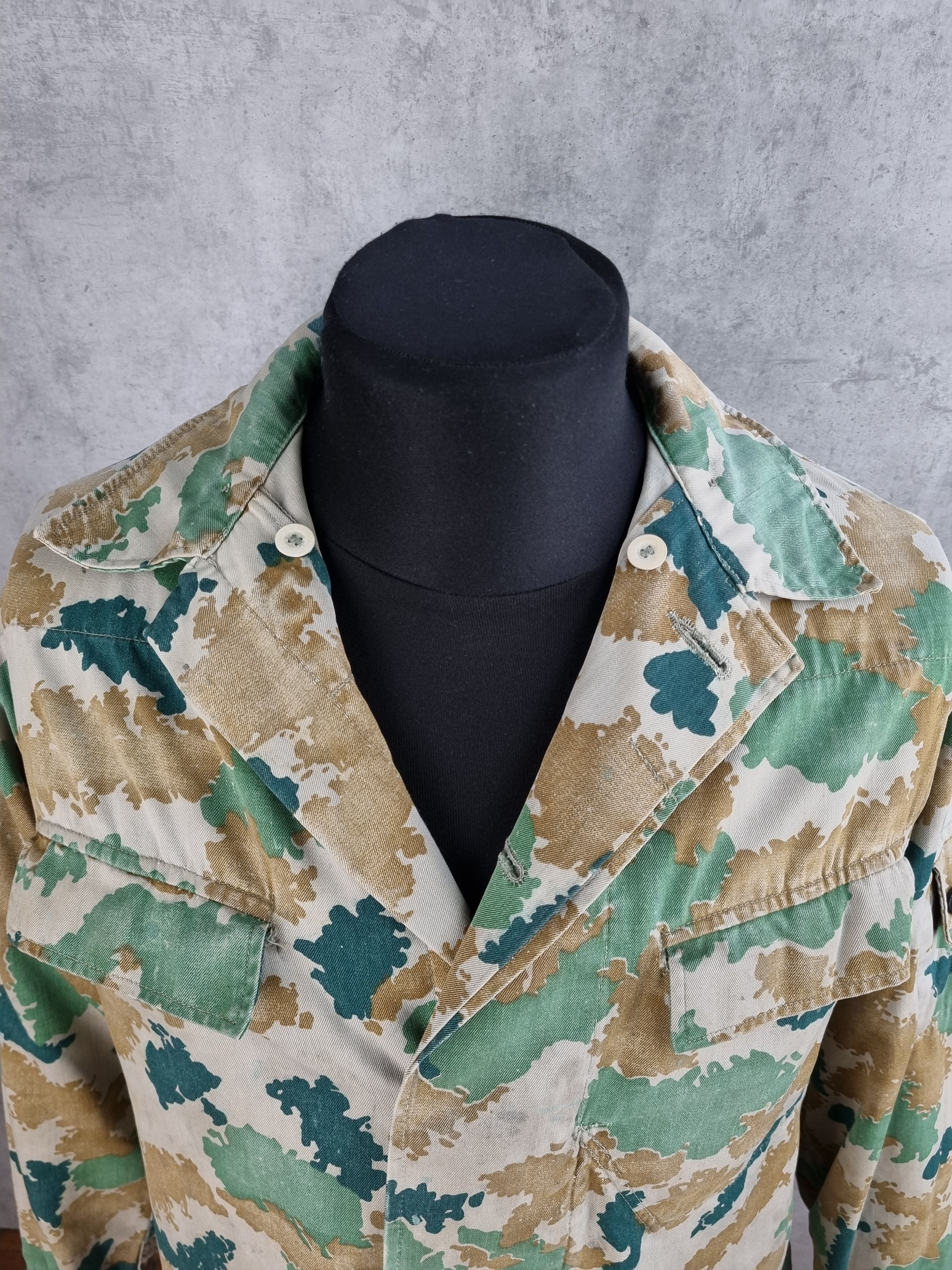 Vintage 50s East German NVA Blumentarn Camouflage Jacket Over Shirt Size US M / EU 48-50 / 2 - 16 Thumbnail