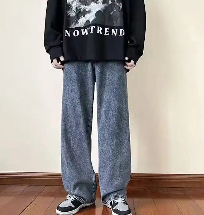 Japanese Brand Smoke Gray Color Straight Denim Baggy Pant Size US 30 / EU 46 - 5 Thumbnail