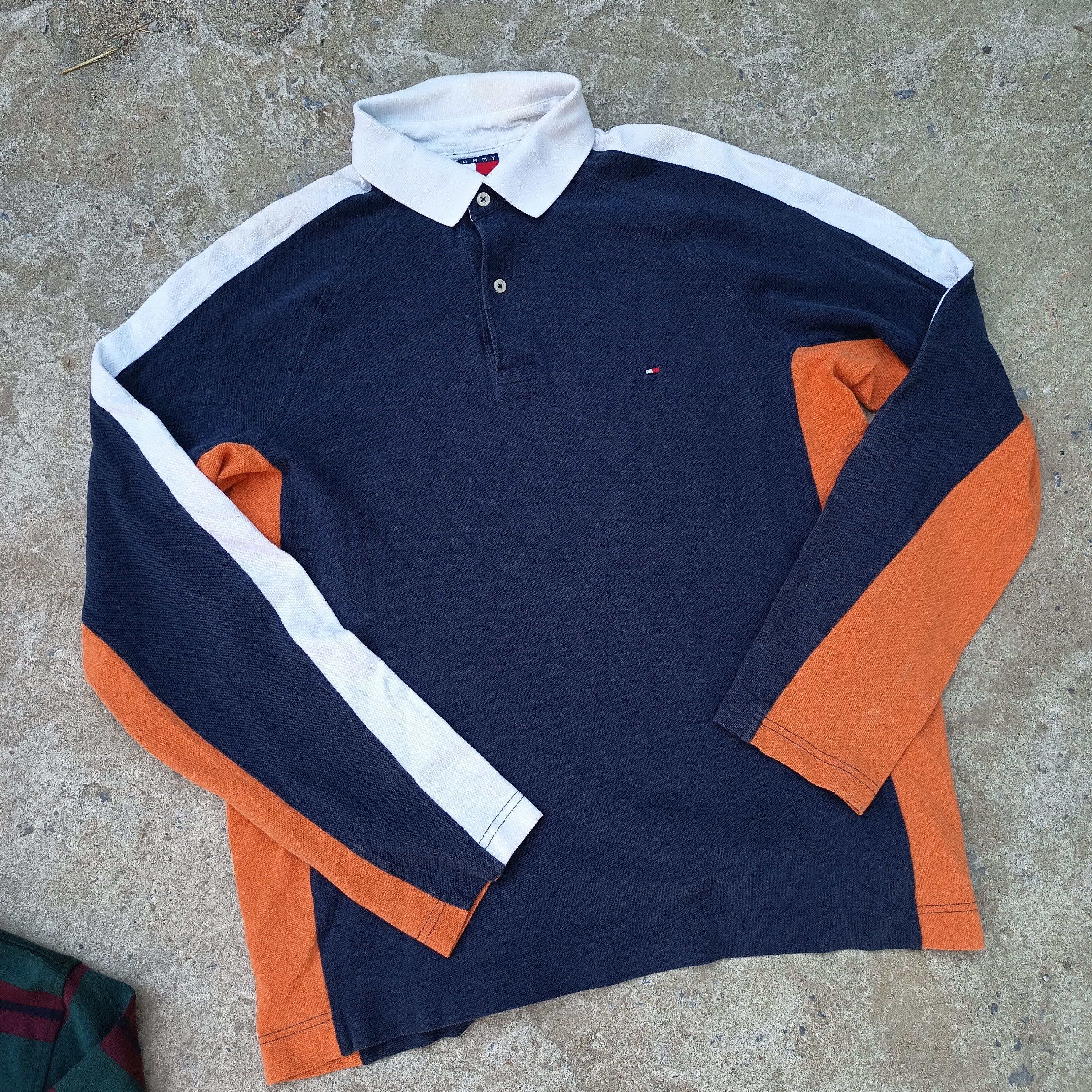 Tommy Hilfiger × Vintage Tommy hilfiger Racing long sleeve navy shirts Size US XL / EU 56 / 4 - 2 Thumbnail