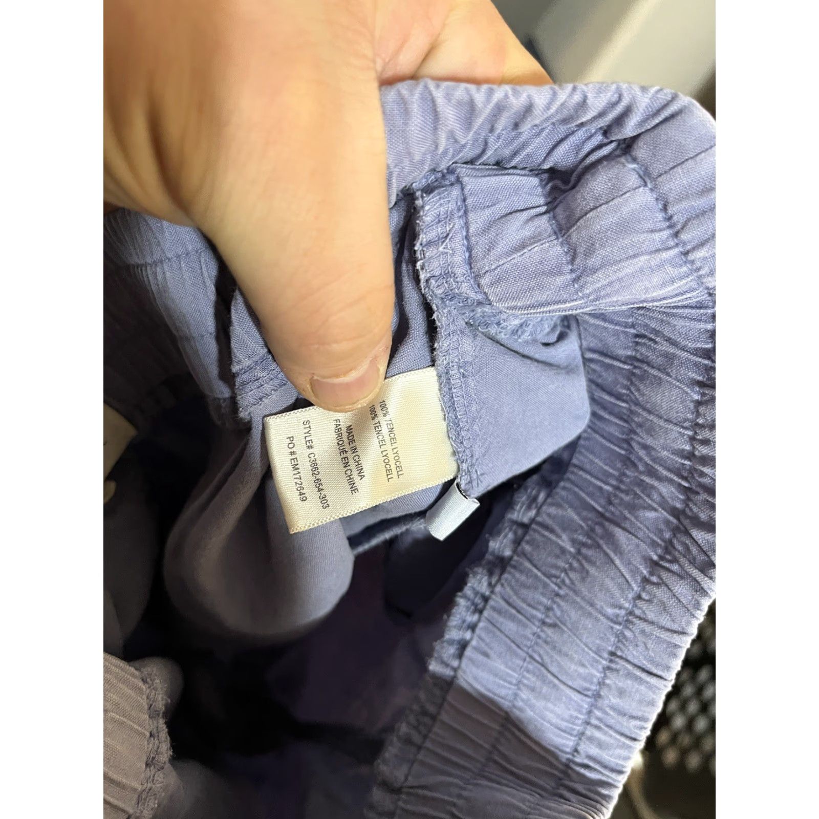 CLOT Cloth & Stone Pants M Lyocell Blue Drawstring Pull On Cropped Tencel Casual Travel Women Size 32" / US 10 / IT 46 - 7 Thumbnail