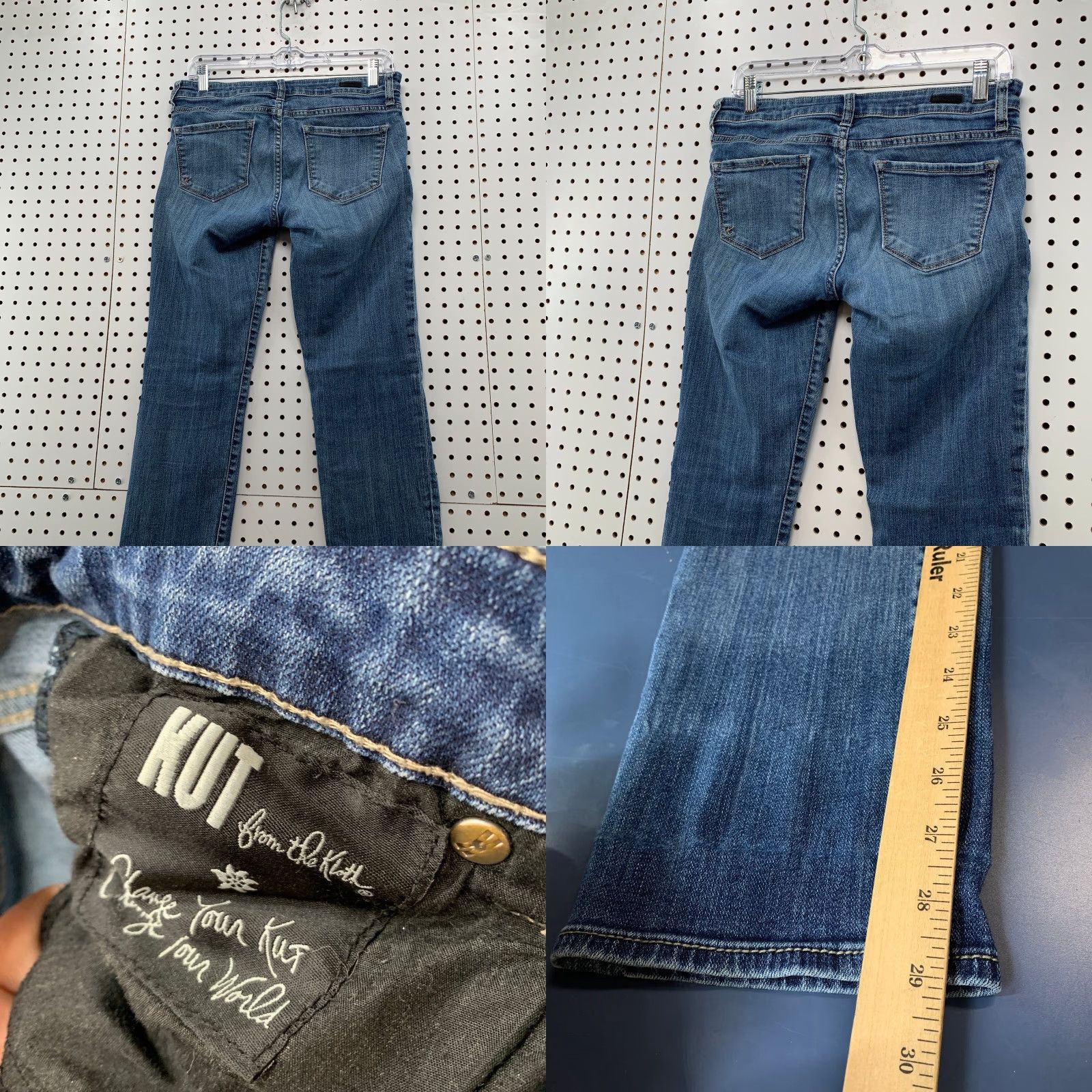 Vintage Kut Boyfriend Denim Jeans Womens Size 4 Blue 30x29 Distressed Size 27" / US 4 / IT 40 - 8 Thumbnail