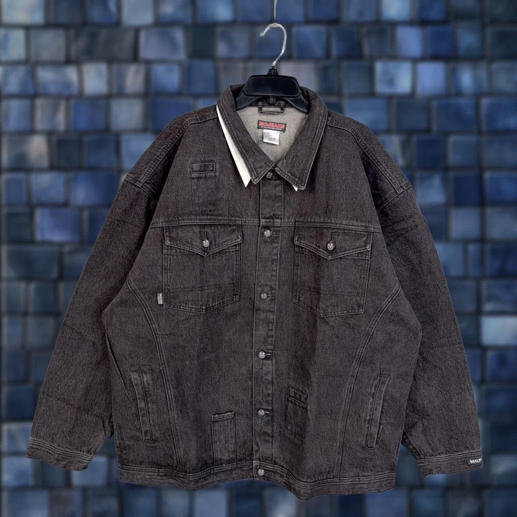 Vintage VINTAGE Maurice Malone MoJeans Jacket Mens 4XL Gray Denim Varsity 90s Mens Size US 39 - 1 Thumbnail