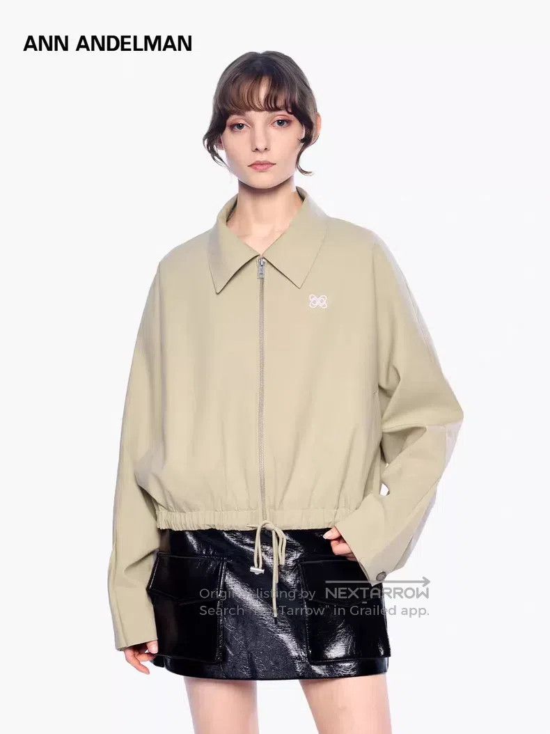 Ann Demeulemeester Ann Demeulemeester Khaki Long-Sleeve Zip-Up Jacket, Loose Size S / US 4 / IT 40 - 1 Thumbnail