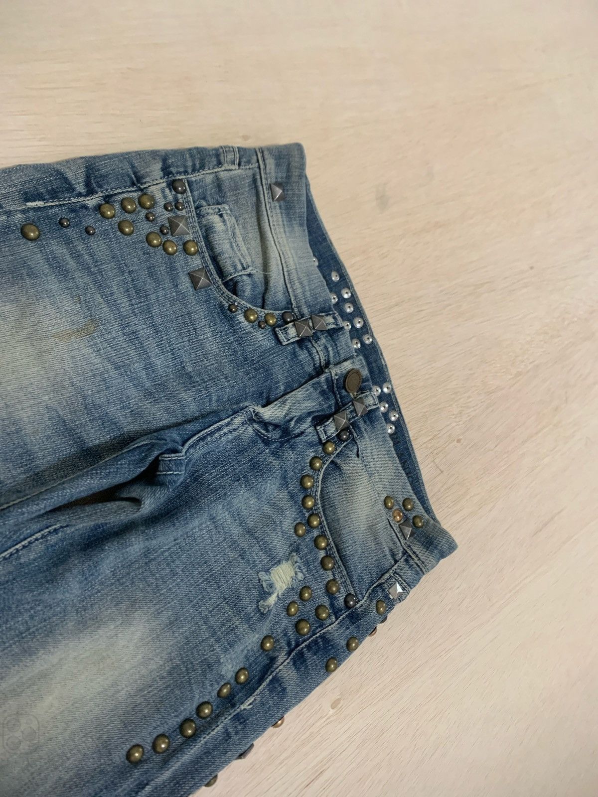 20471120 × If Six Was Nine × Japanese Brand Distressed Denim Blanknyc Studded ifsixwasnine Punk style Size 27" / US 4 / IT 40 - 8 Thumbnail