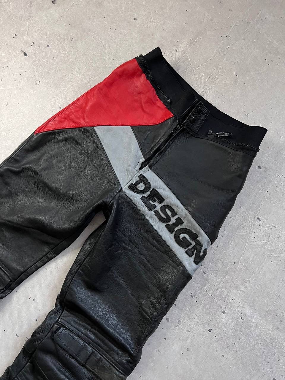 Genuine Leather IXS Design Vintage Leather MOTO Pants Y2K Race Equipment Size US 30 / EU 46 - 2 Thumbnail