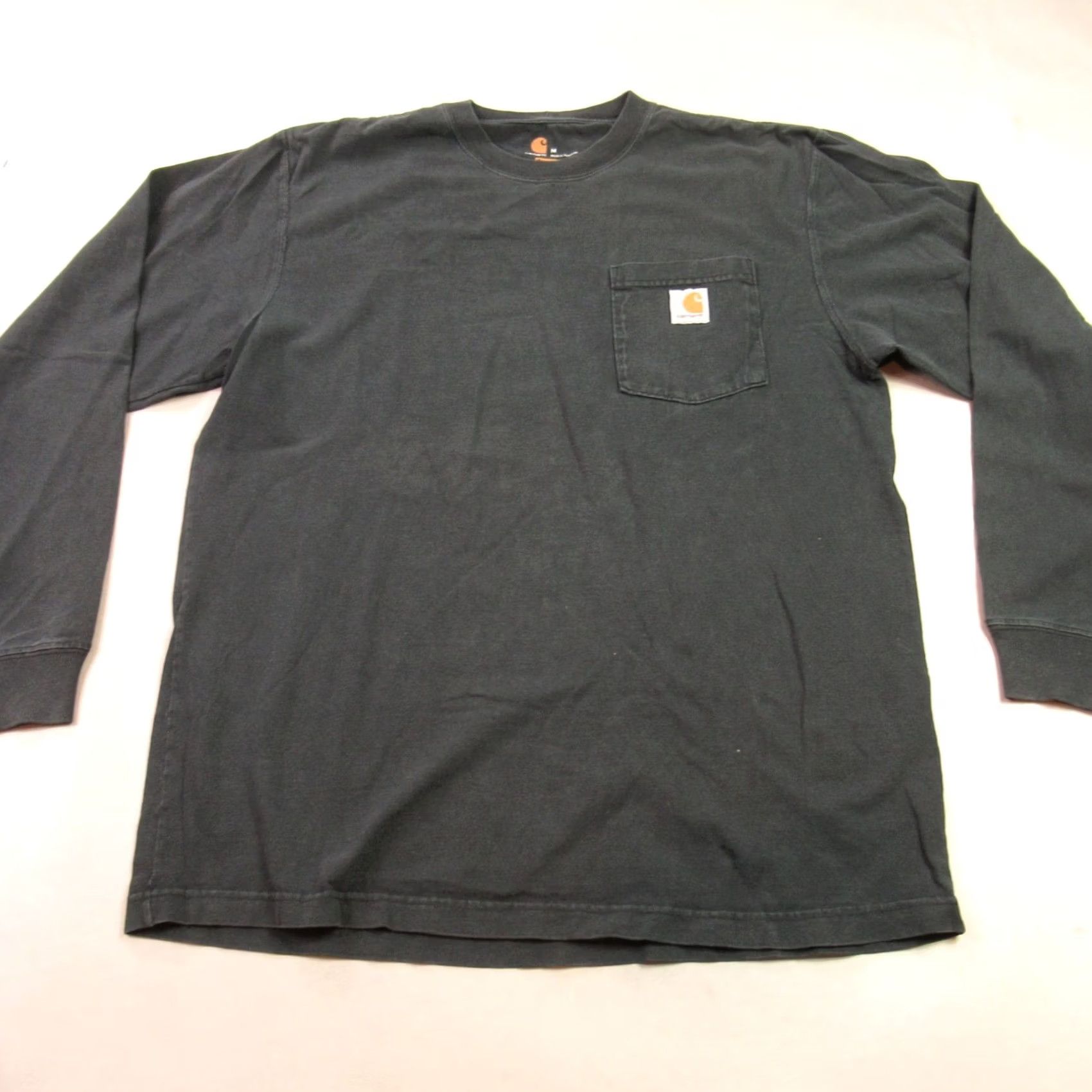 Carhartt Carhartt Shirt Mens M Long Sleeve Crew Neck Lightweight Black Cotton Logo Size US M / EU 48-50 / 2 - 2 Thumbnail