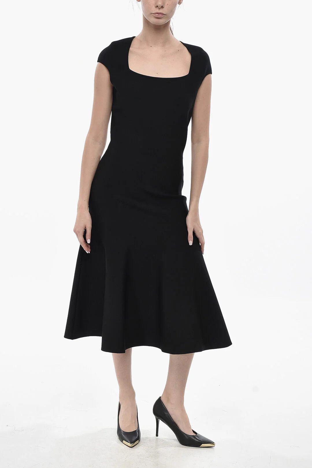 Alexander McQueen og1mm0426 Knit Dress in Black Size L / US 10 / IT 46 - 1 Thumbnail