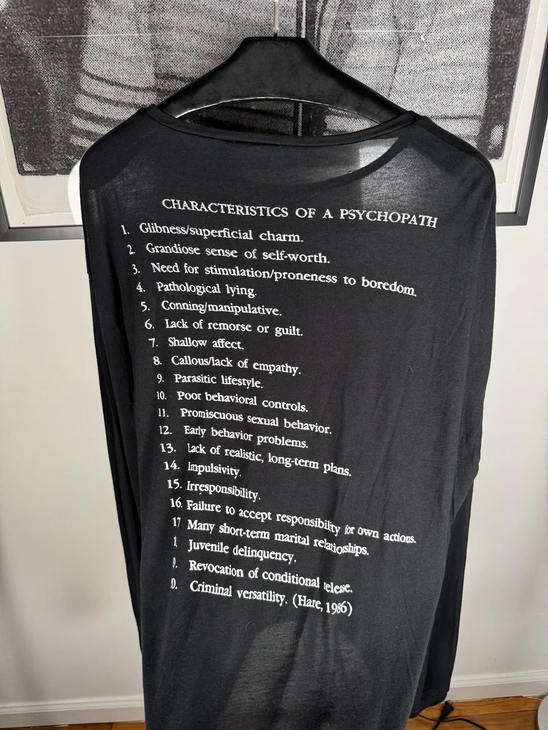 Enfants Riches Deprimes 🚭 GRAIL 🚭 CHARACTERISTICS OF A PSYCHOPATH CASHMERE SHIRT Size US L / EU 52-54 / 3 - 5 Thumbnail