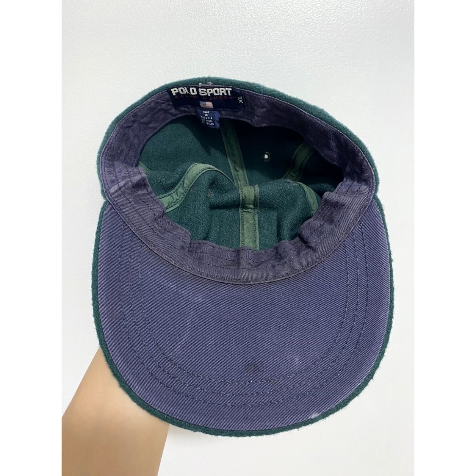 Vintage VINTAGE Ralph Lauren Polo Sport Green Wool Fitted XL Long Bill Baseball Hat Ski Crest USA Mens M Cap Size US M / EU 48-50 / 2 - 6 Thumbnail