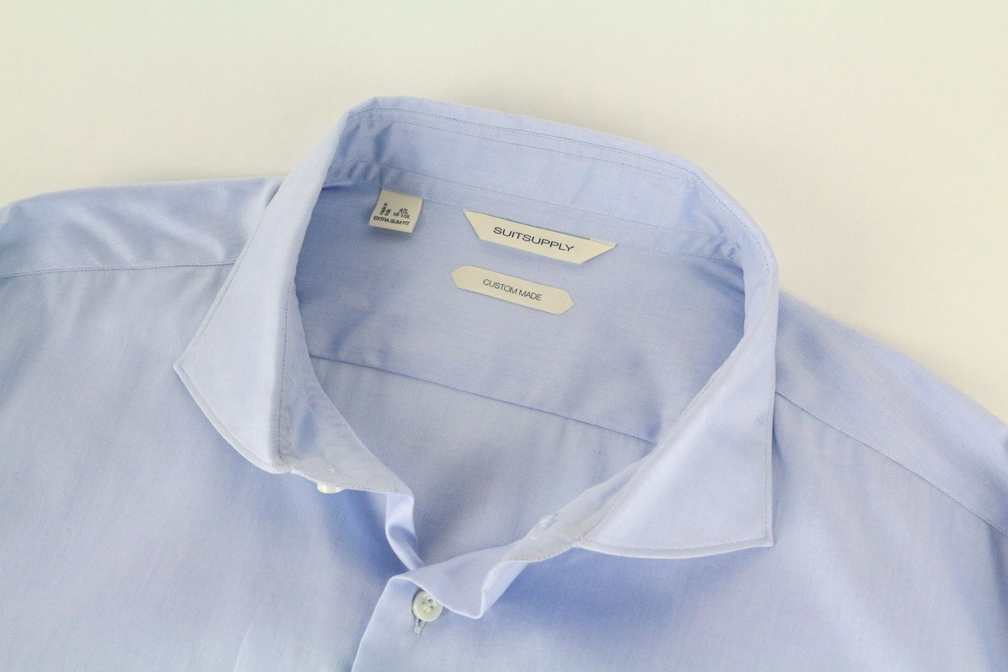 Suitsupply 47L/18 1/2L Extra Slim Blue Cotton Twill 72681 Size 46R - 3 Thumbnail